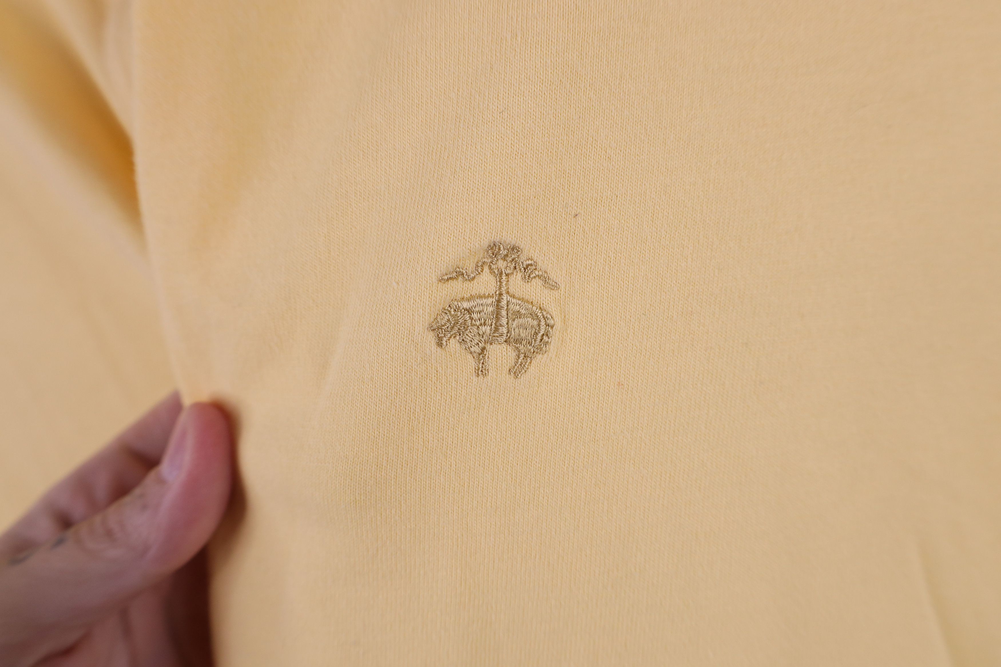 Brooks Brothers Vintage Brooks Brothers Knit Long Sleeve Rugby Polo Yellow Size US L / EU 52-54 / 3 - 4 Thumbnail