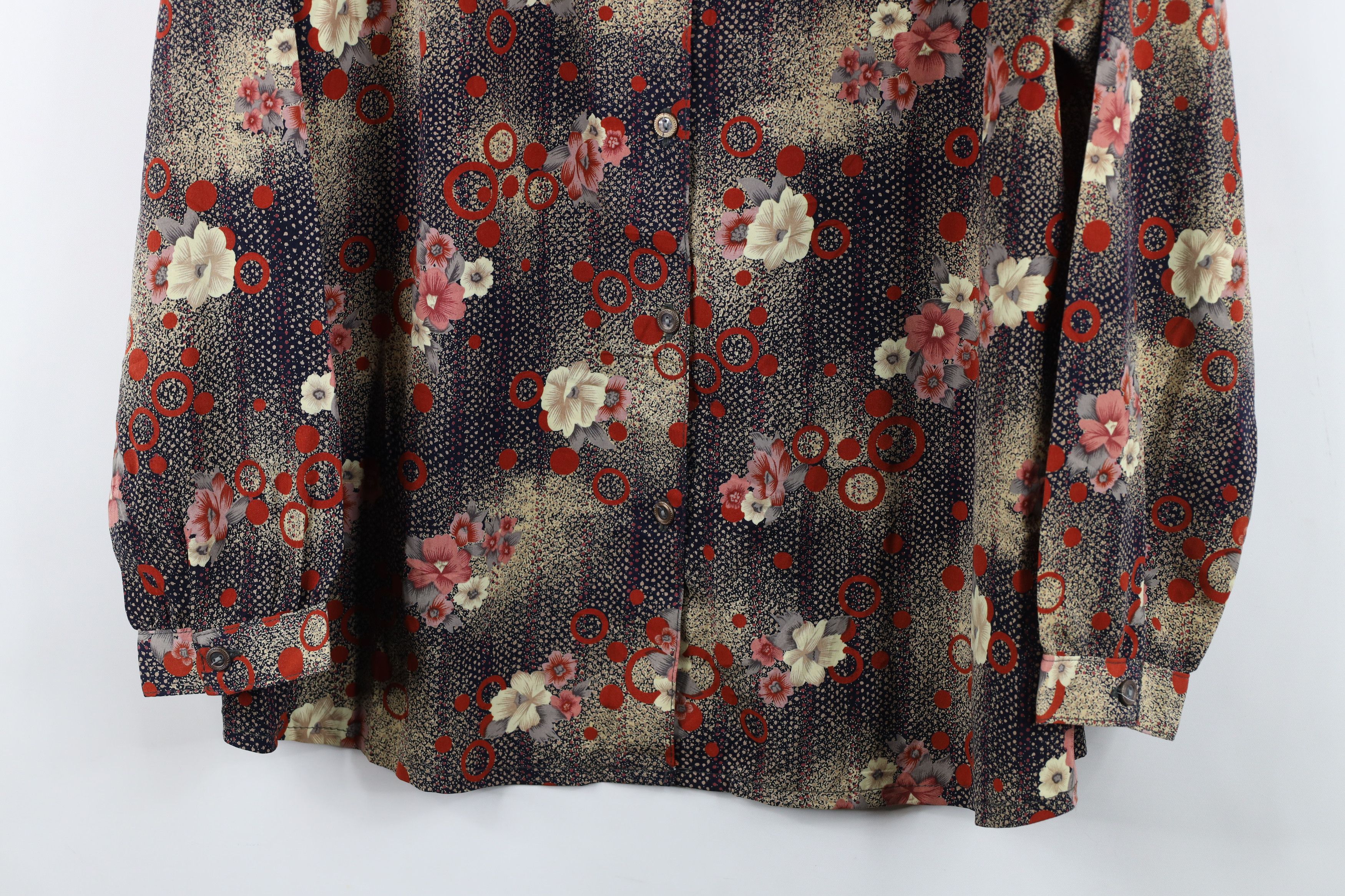 Vintage Vintage 60s 70s Streetwear Flower Collared Button Shirt USA Size L / US 10 / IT 46 - 3 Thumbnail
