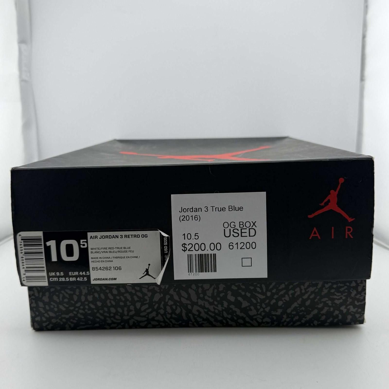 Nike Air Jordan 3 Retro OG True Blue 2016 Size US 10.5 / EU 43-44 - 8 Thumbnail