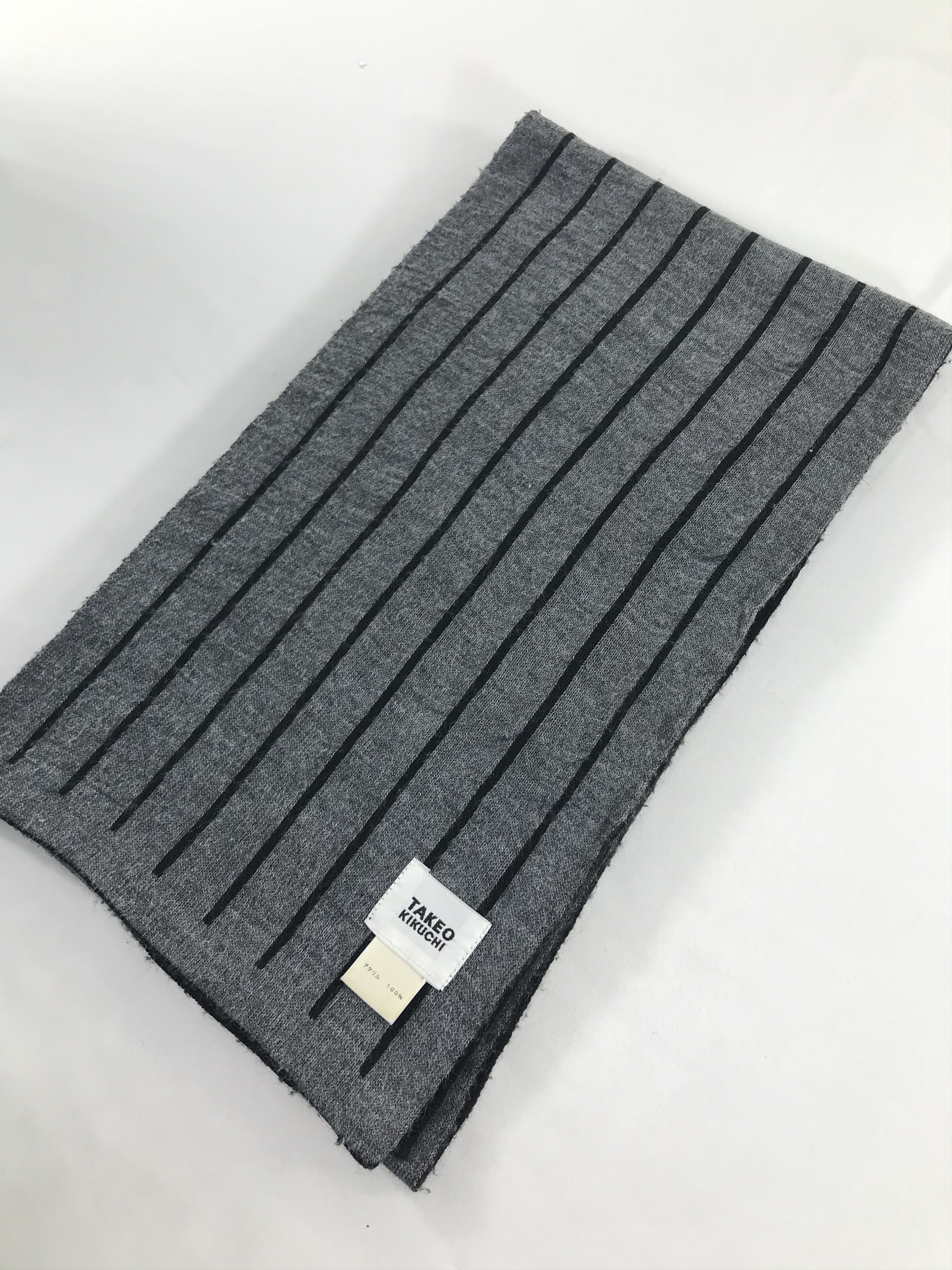Takeo Kikuchi Takeo Kikuchi Striped Scarf Muffler Neck Warmer V219 Size ONE SIZE - 3 Thumbnail