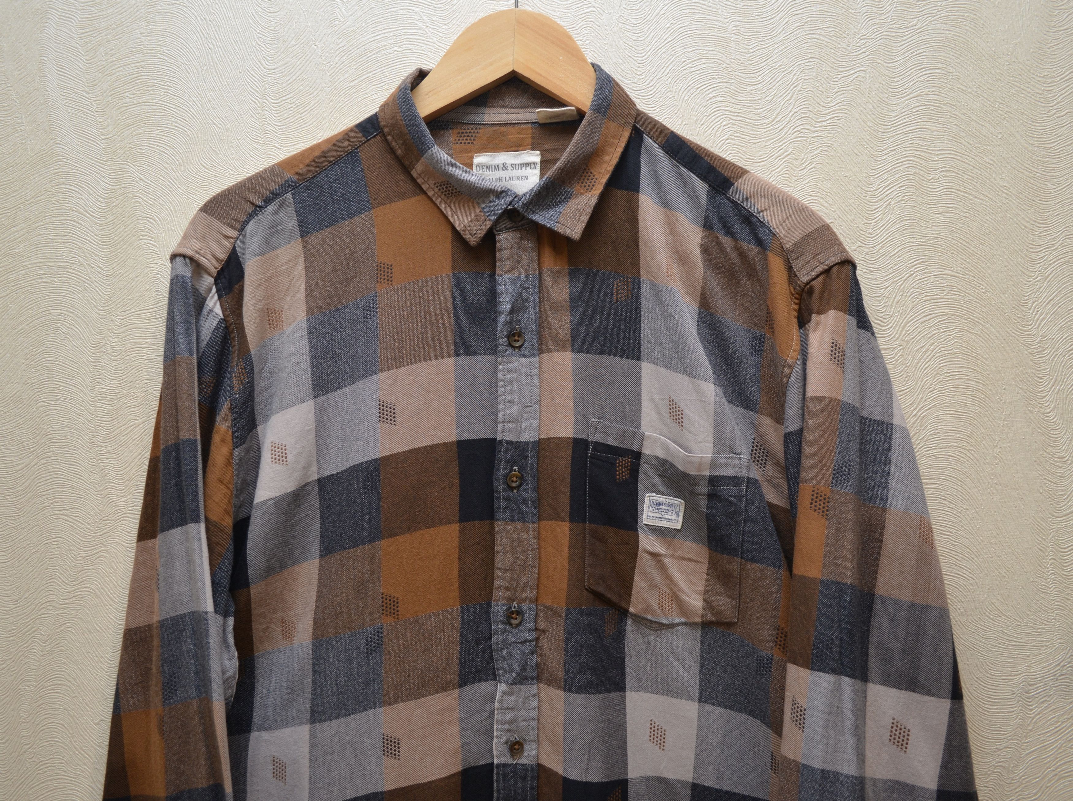 Denim & Supply Ralph Lauren × Polo Ralph Lauren Denim and Supply Ralph Lauren Brown Check Western Shirt Rare Size US XXL / EU 58 / 5 - 2 Thumbnail