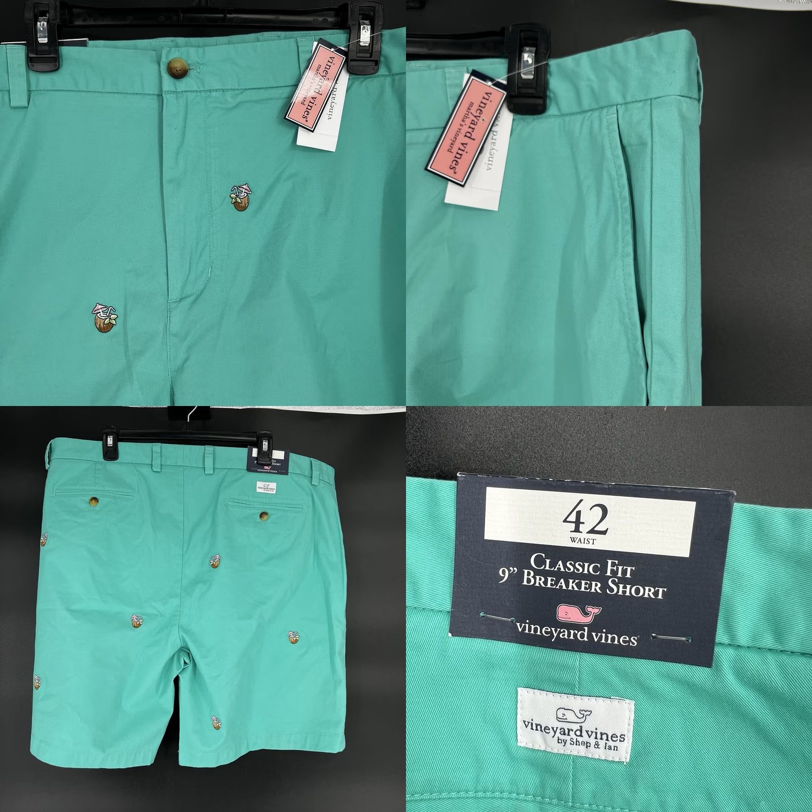 Vineyard Vines Vineyard Vines Classic Fit Breaker Shorts 42x9 Men Green Twill 100% Cotton Chino Preppy Beach NWT Size US 42 / EU 58 - 8 Thumbnail