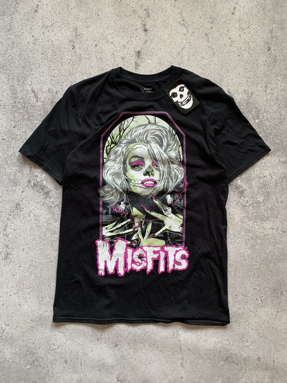 Band Tees × Misfits NWT Misfits Zombie Girl Logo Black T Shirt Big Logo Y2K Size US M / EU 48-50 / 2 - 1 Thumbnail