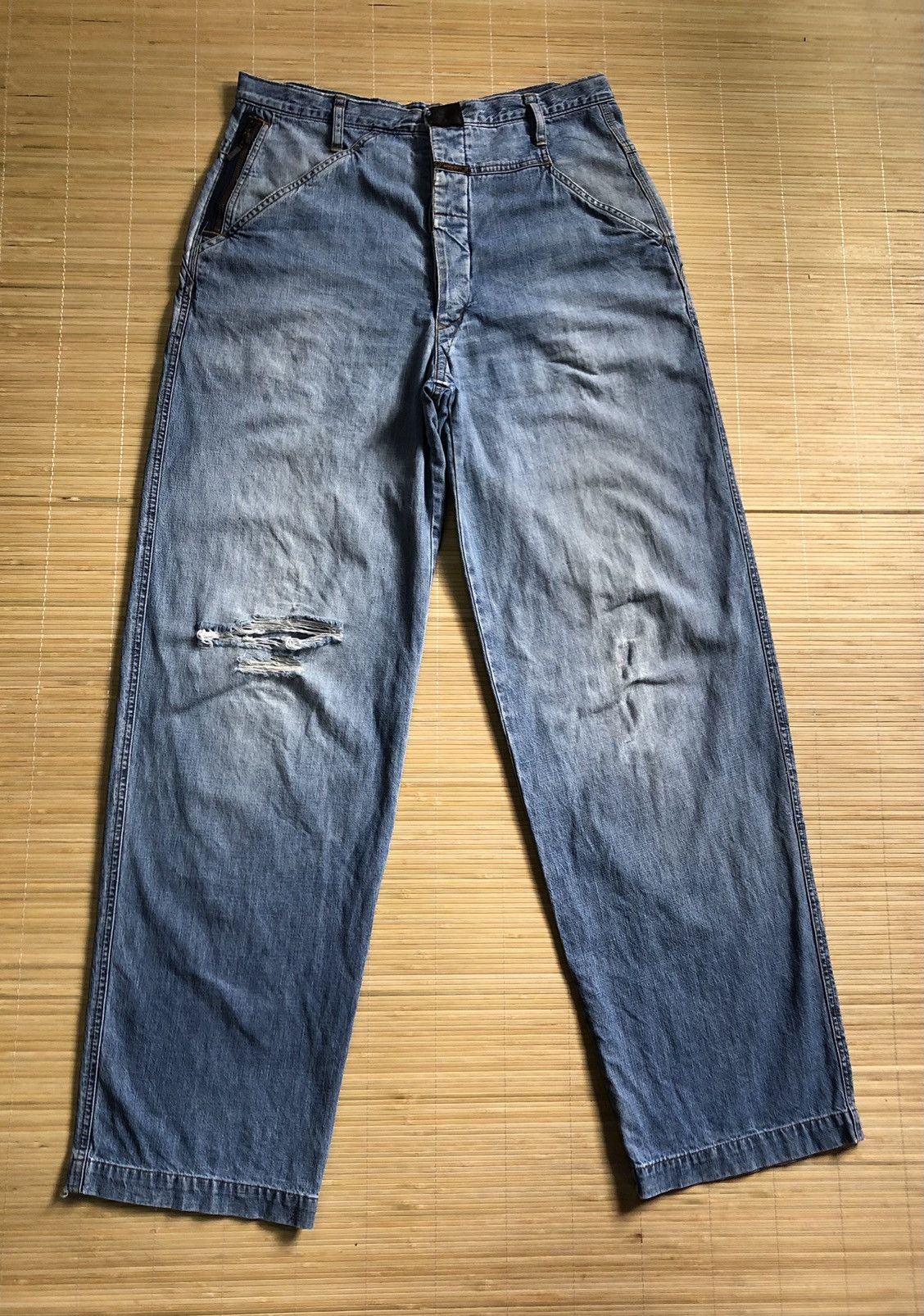 Marithe + Francois Girbaud Vintage Marithé & Francois Girbaud baggy jeans distressed Size US 33 - 1 Thumbnail