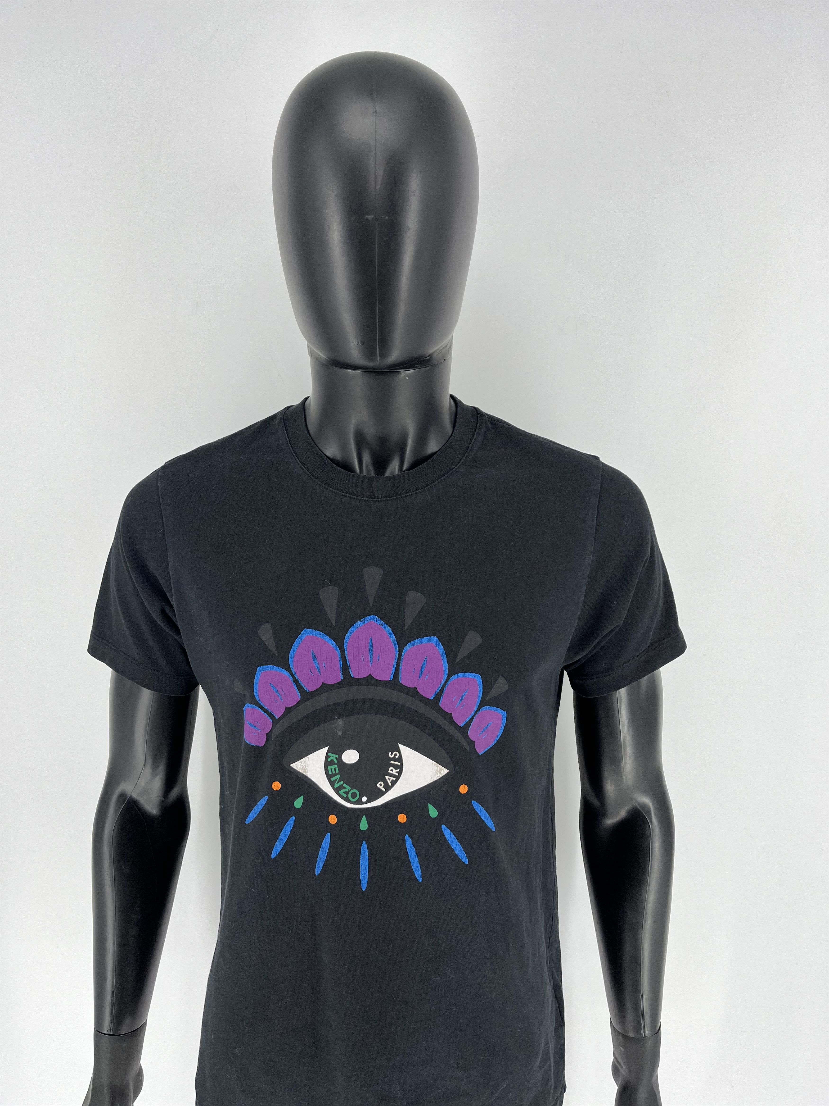 Kenzo Vintage Kenzo Black Cotton Eye Printed T-Shirt M Size US M / EU 48-50 / 2 - 5 Thumbnail