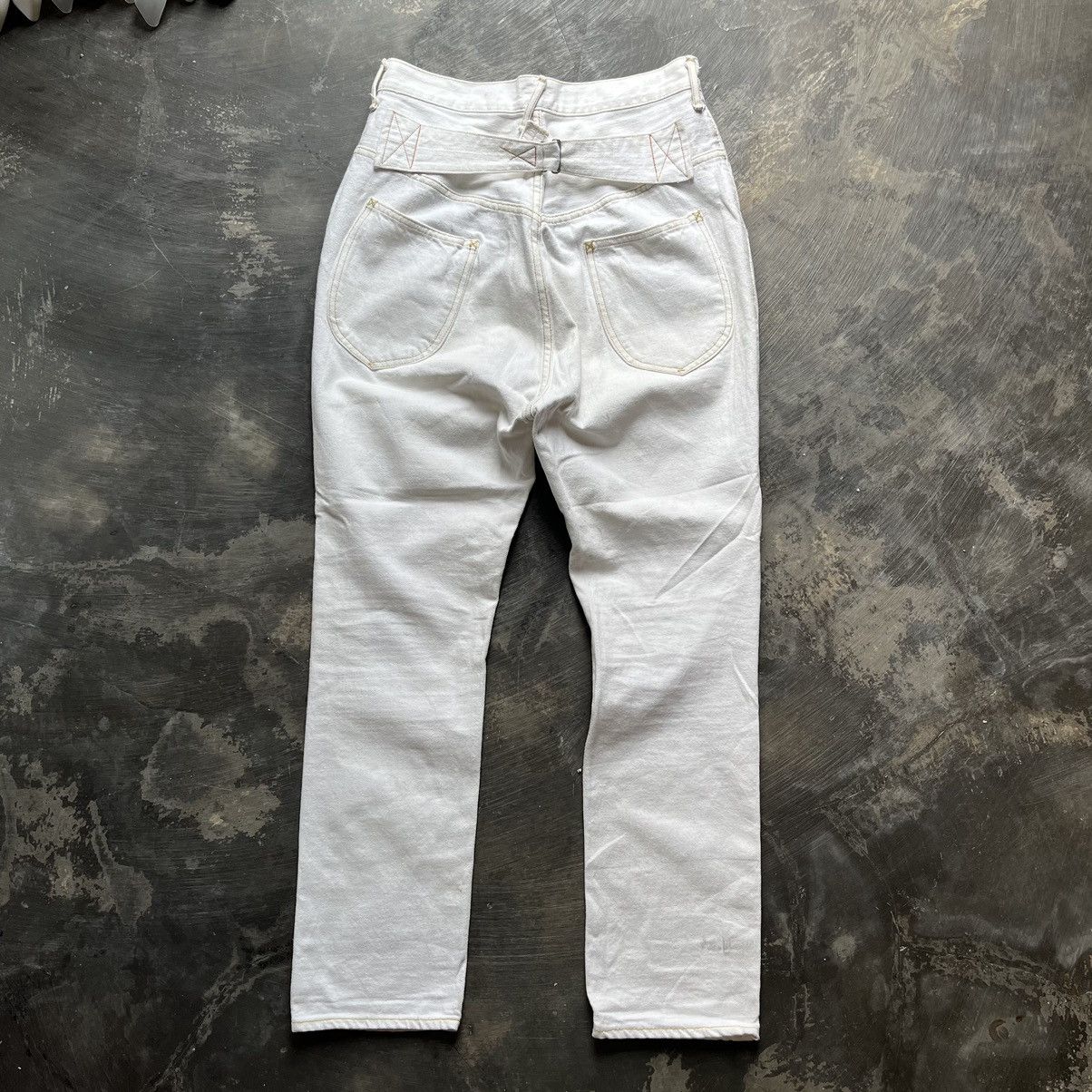 Kapital inc buckle back white denim