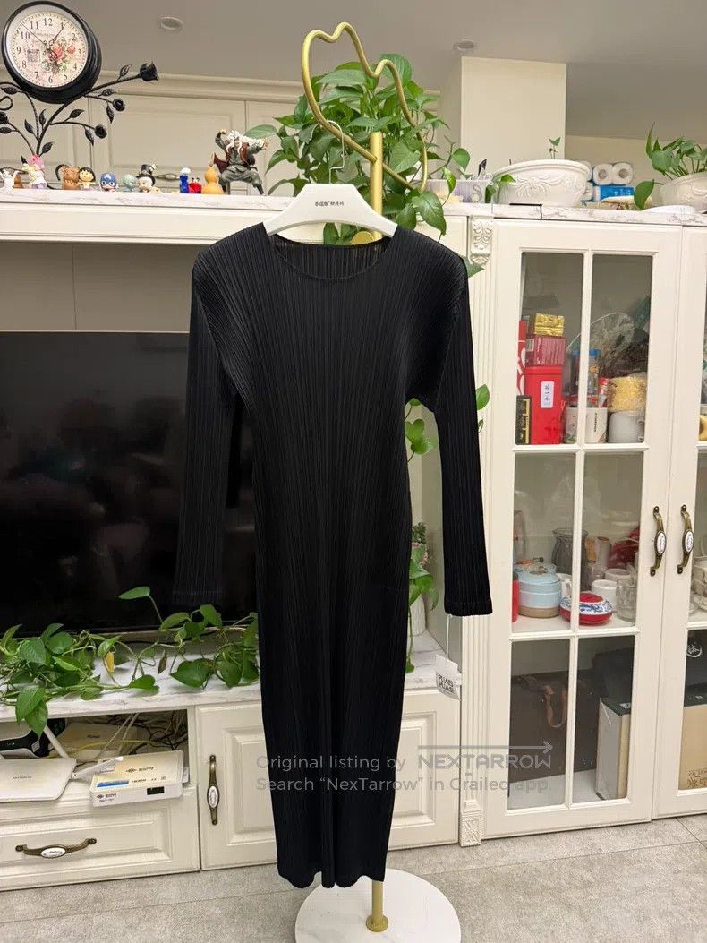 Issey Miyake Issey Miyake Black Long Sleeve Dress Size L / US 10 / IT 46 - 1 Thumbnail