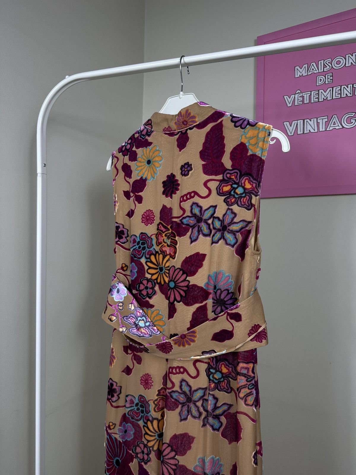 Marella Marella Vintage Midi Dress Beaded Embroidered Floral Kimono Size S / US 4 / IT 40 - 14 Thumbnail