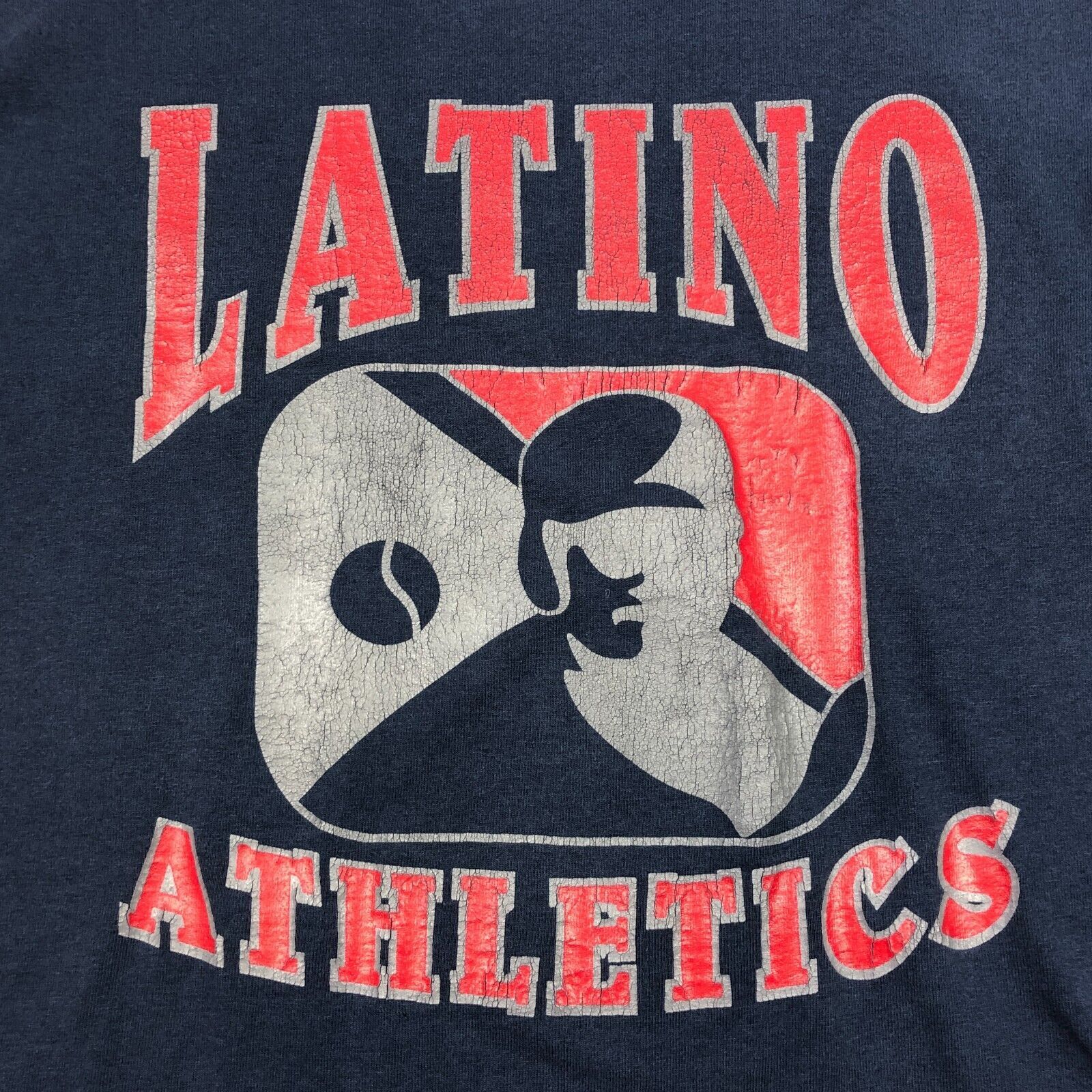 Vintage Vintage 90s Latino Athletics Baseball Navy Longsleeve Size US L / EU 52-54 / 3 - 3 Thumbnail