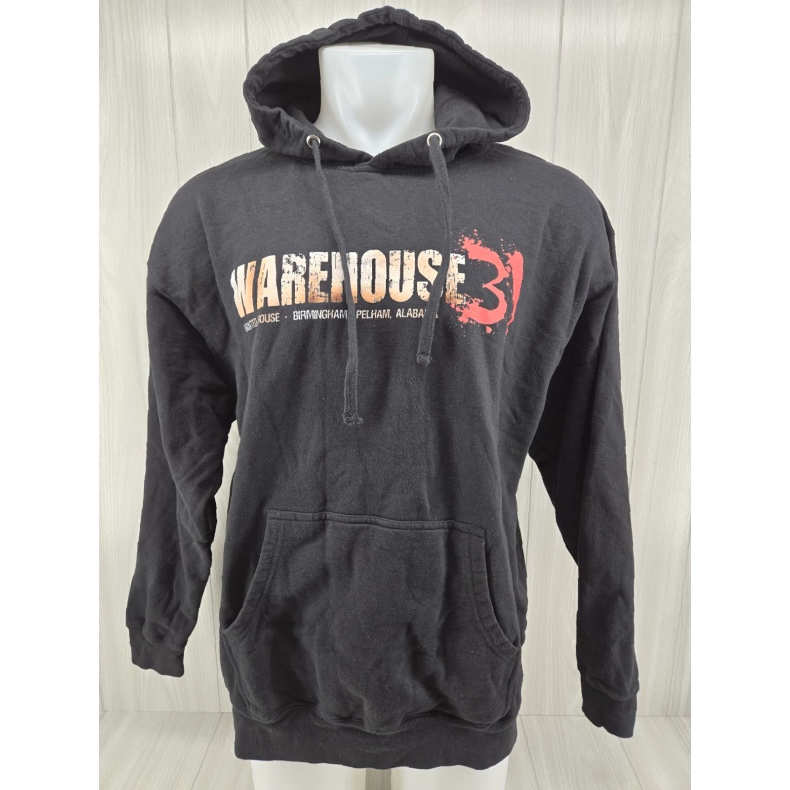 Vintage VINTAGE Warehouse 31 Haunted House Hoodie Black XL Mens Hoodie Pullover Drawstring Size US XL / EU 56 / 4 - 2 Thumbnail