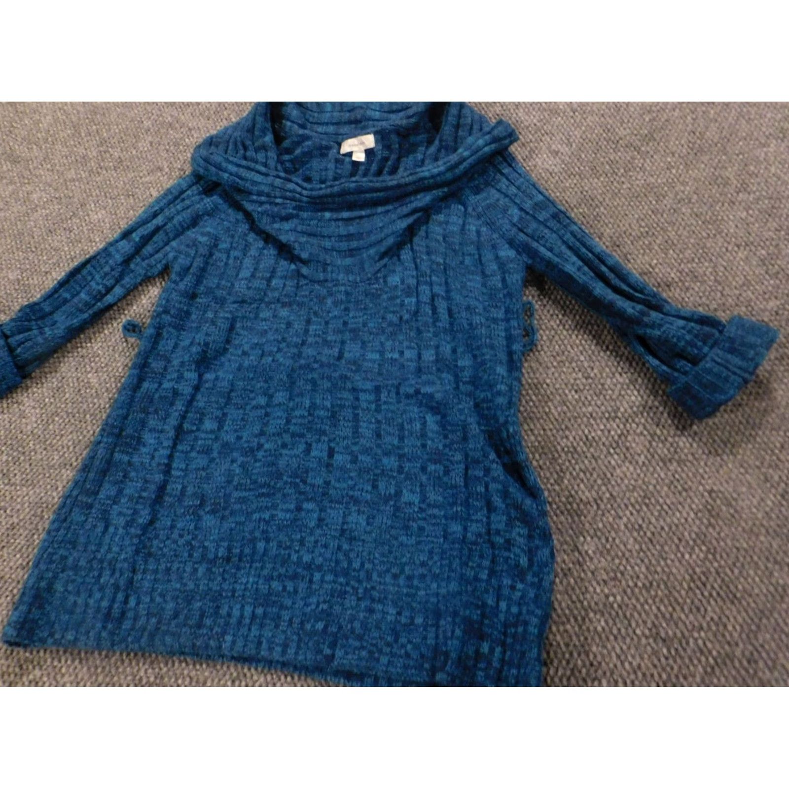 Vintage Dressbarn Womens Sweater Large Blue Pullover Round Neck Long Sleeve Knit Acrylic Stretch Regular L Blue Size L / US 10 / IT 46 - 3 Thumbnail