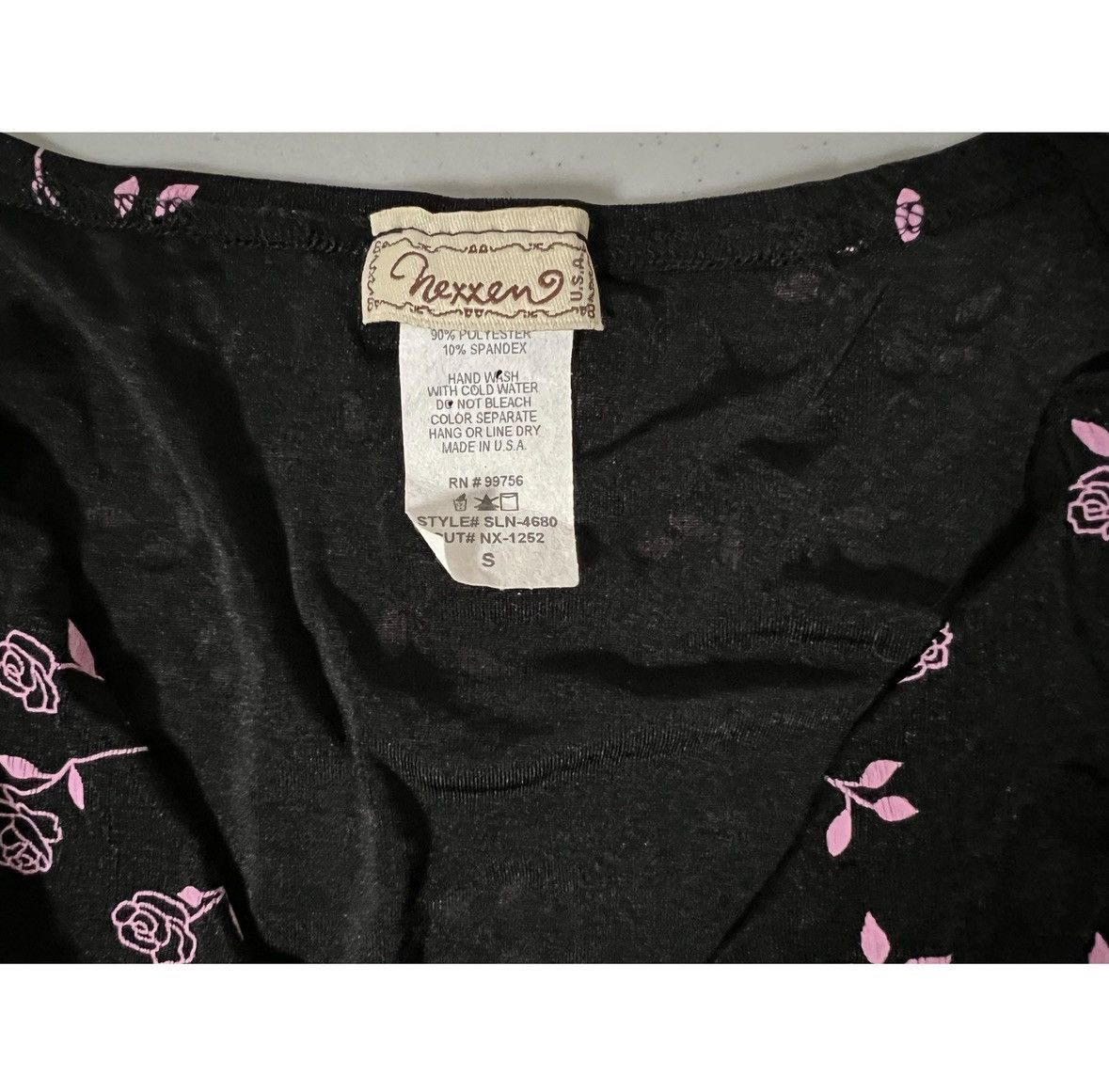 NEXT Nexxen Black Pink Floral Boho Y2K Shirt Top Blouse Size S 🌷✨ Size S / US 4 / IT 40 - 2 Thumbnail