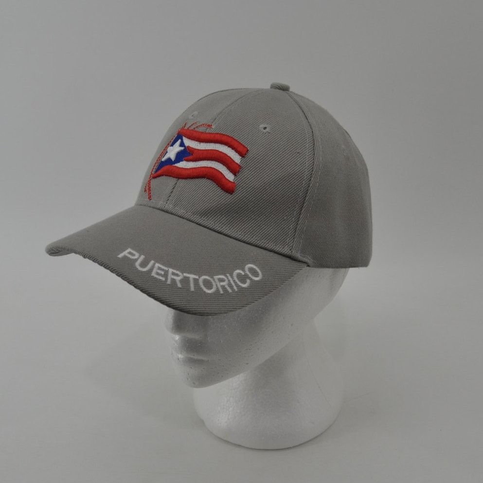 Other Puerto Rico Baseball Cap Hat Gray Red White Blue Adjustable Size ONE SIZE - 2 Thumbnail