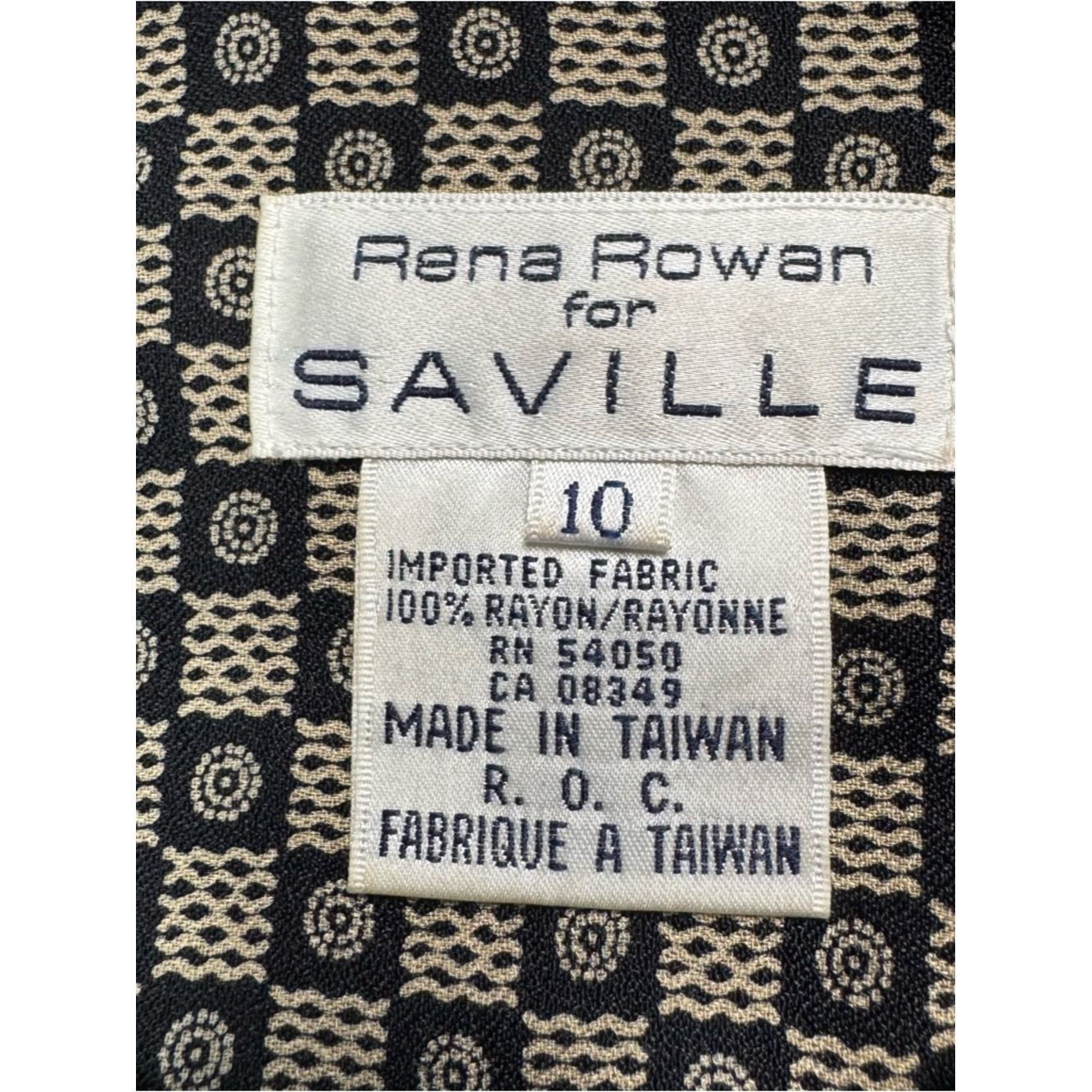 Other Vintage Rena Rowan For Saville Geometric Print Long Sleeve Size L / US 10 / IT 46 - 6 Thumbnail