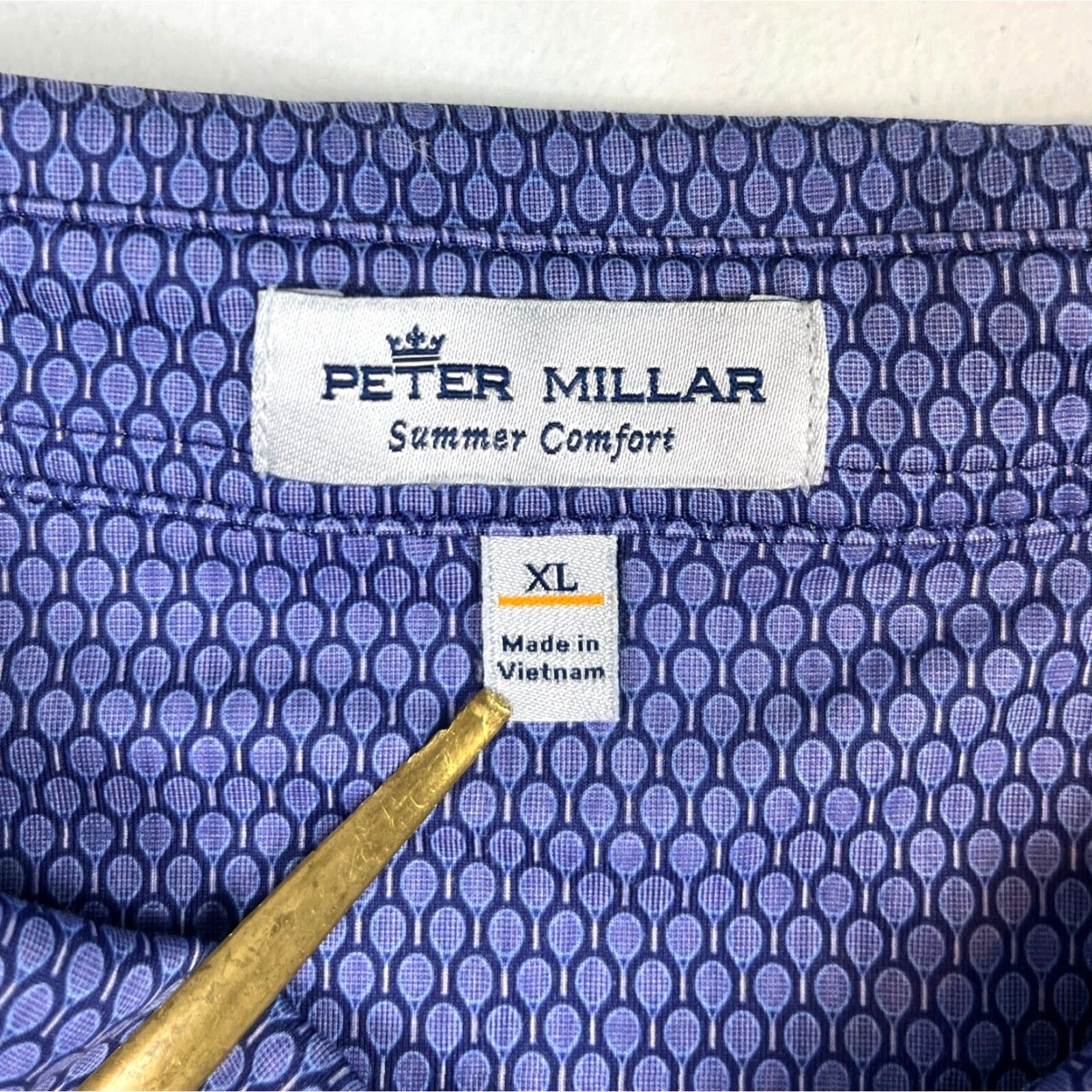 Peter Millar Peter Millar Summer Comfort Polo Shirt XL Men’s Blue Geometric Short Sleeve Performance Polo Shirt Size US XL / EU 56 / 4 - 7 Thumbnail