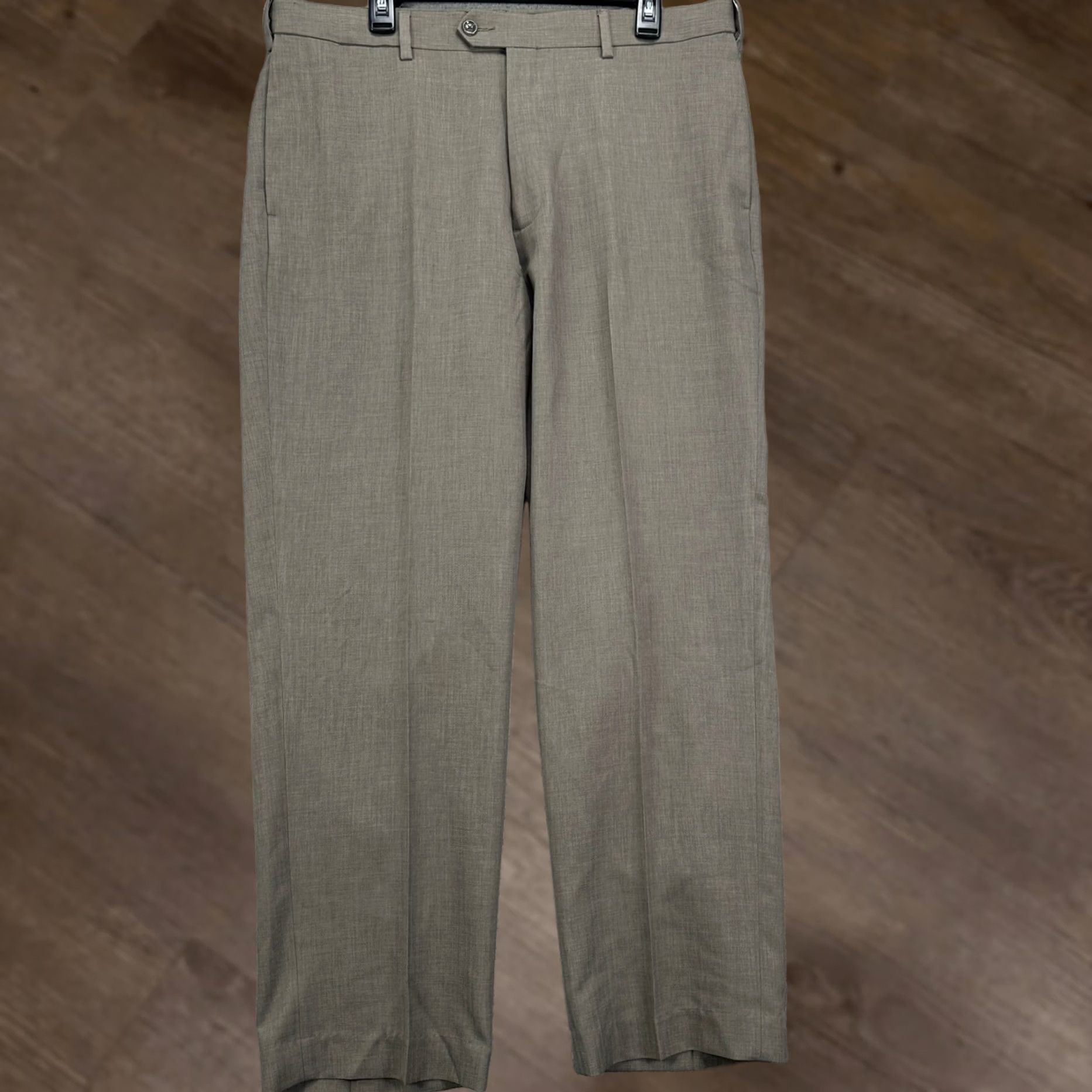 Savane Savane Dress Pants Mens 36X30 Gray Flat Front Straight Comfort NEW Size US 36 / EU 52 - 1 Thumbnail