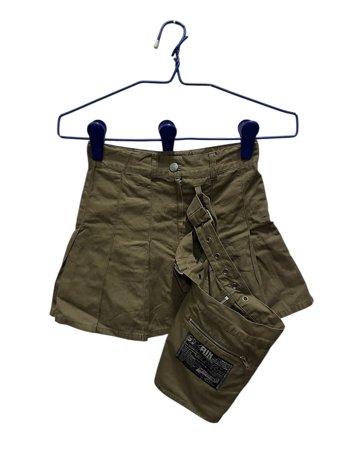 Japanese Brand Vintage BA.TSU Japan Seditionaries Belt Khaki Mini Skirts Size 22" - 1 Thumbnail