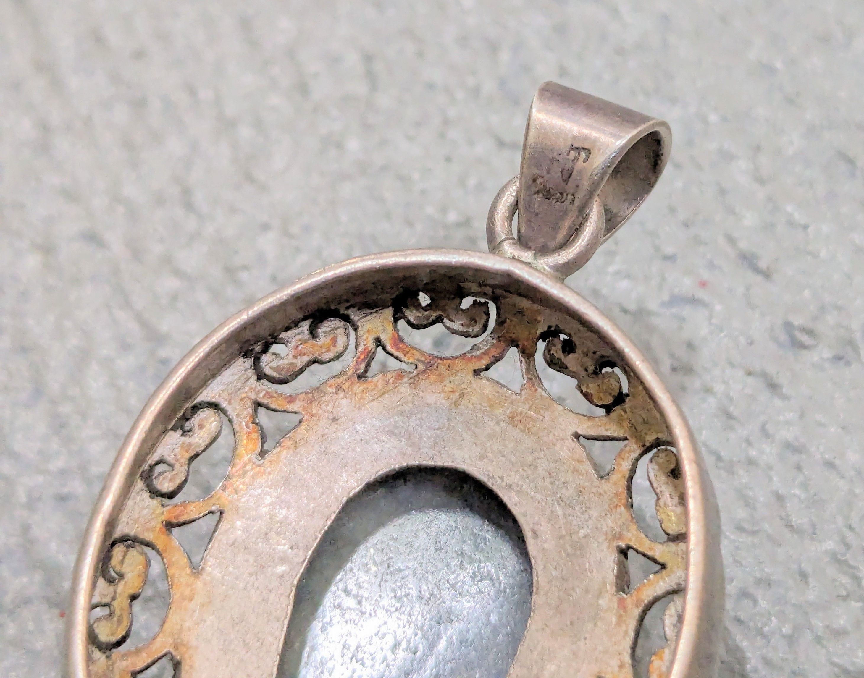 Jewelry × Vintage Sterling Silver Pendant Quartz Oval Modern Size ONE SIZE - 9 Thumbnail