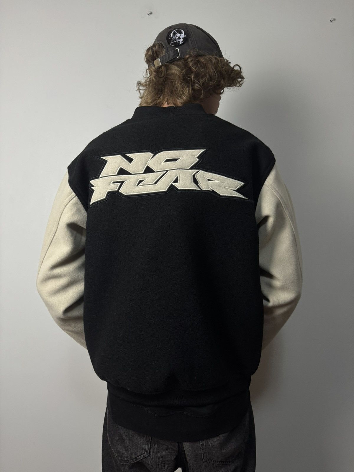No Fear No Fear Varsity Bomber Jacket Streetwear Y2K Style Two Tone Size US M / EU 48-50 / 2 - 1 Thumbnail