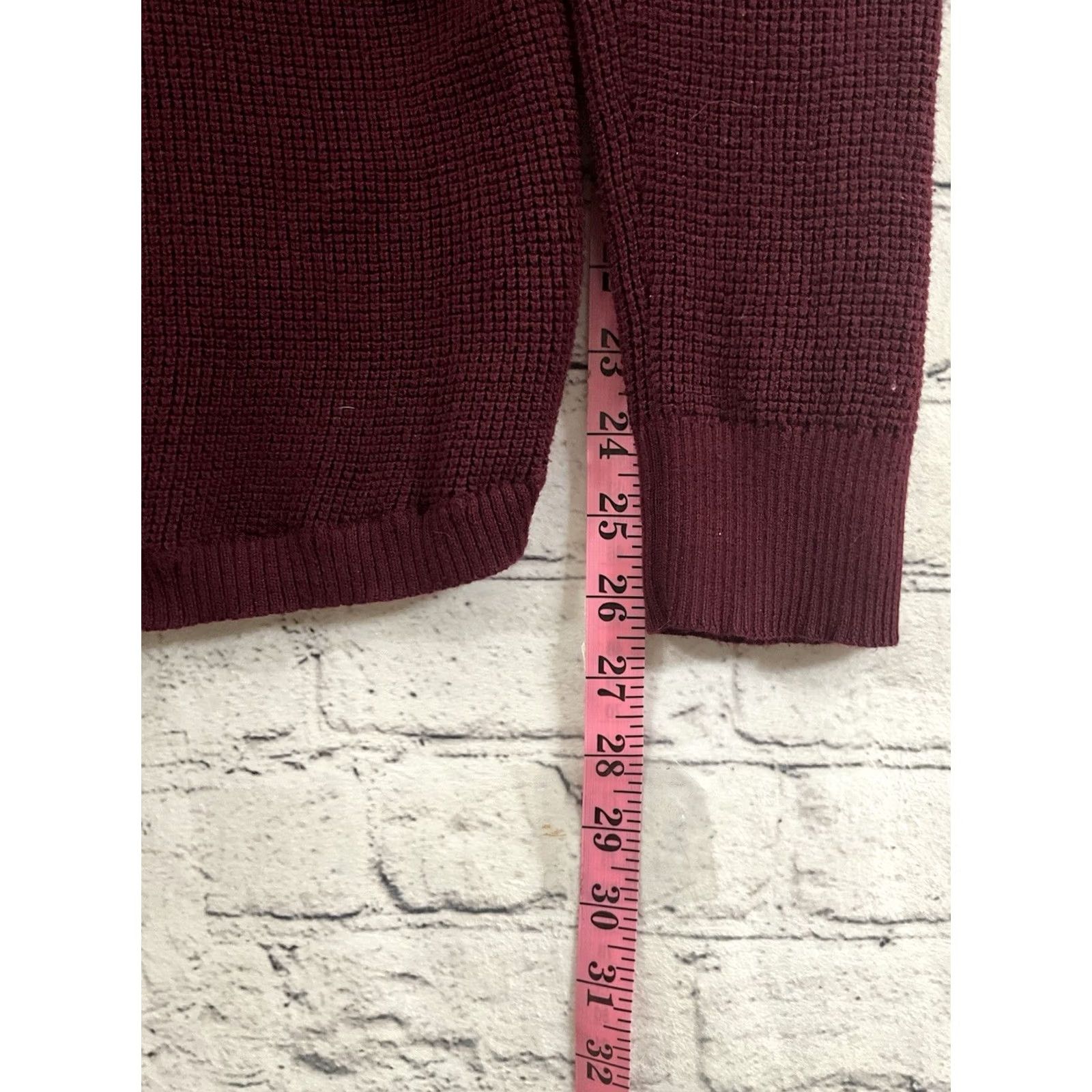 Ralph Lauren VINTAGE Ralph Lauren Womens Ribbed Turtleneck Sweater M Maroon Regular Slim Knit Pullover Long Sleeve Fall Winter Knit Cotton Blend Machine Washable Size M / US 6-8 / IT 42-44 - 3 Thumbnail