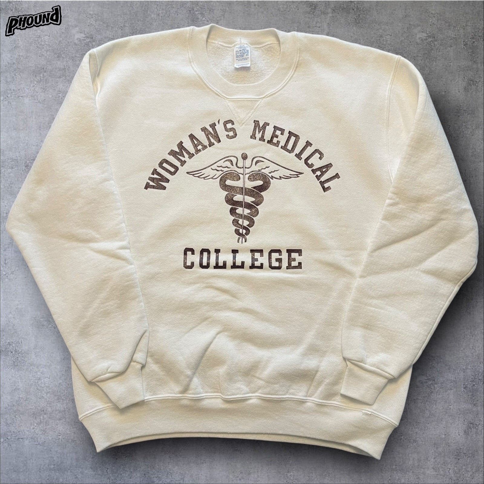 Jerzees Vtg 80s Medical College Womens L USA Made White 50/50 Rare Size L / US 10 / IT 46 - 1 Thumbnail