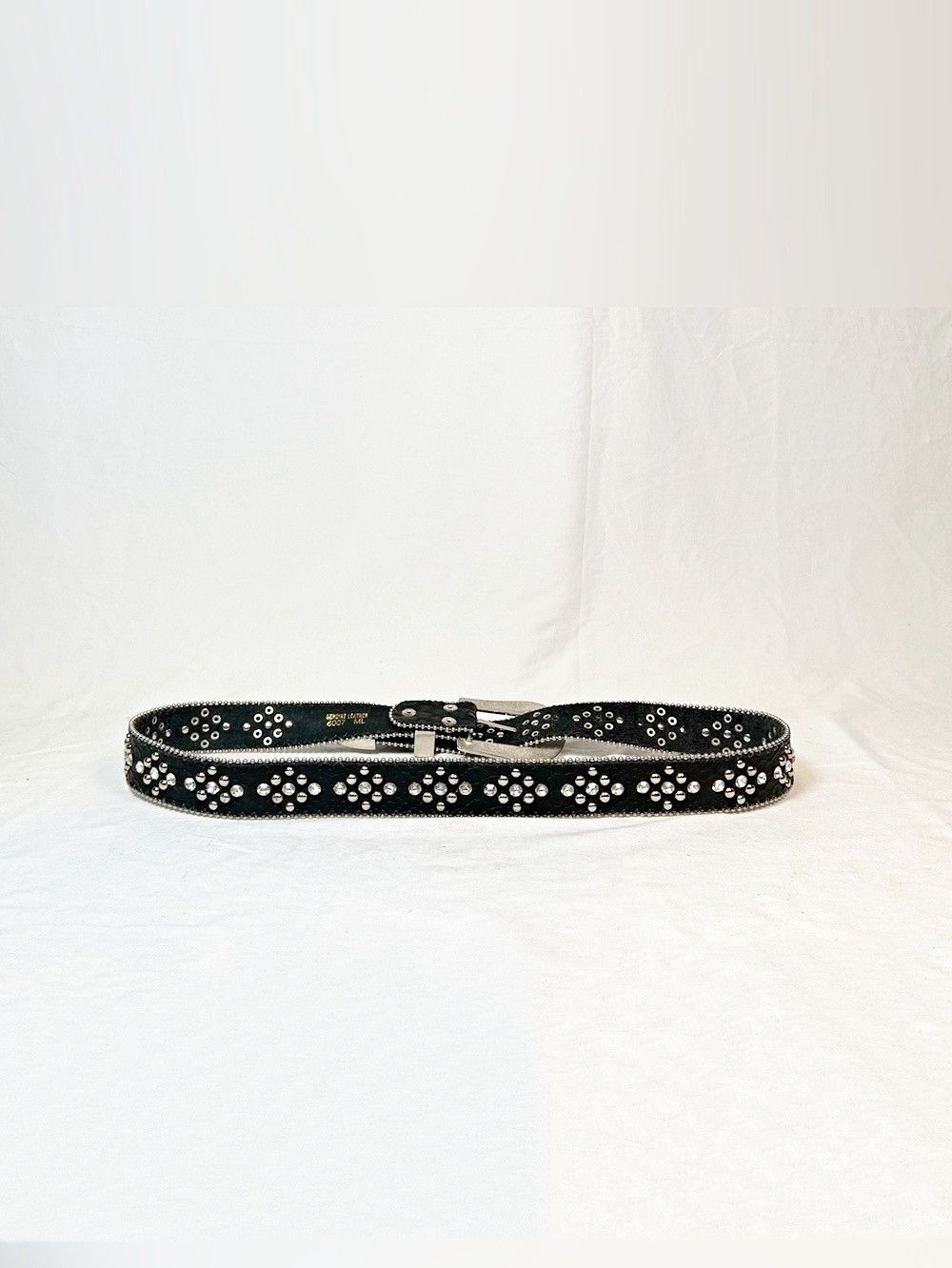 Other Black Genuine Leather Snakeskin Rhinestone Western Belt Size ONE SIZE - 5 Thumbnail