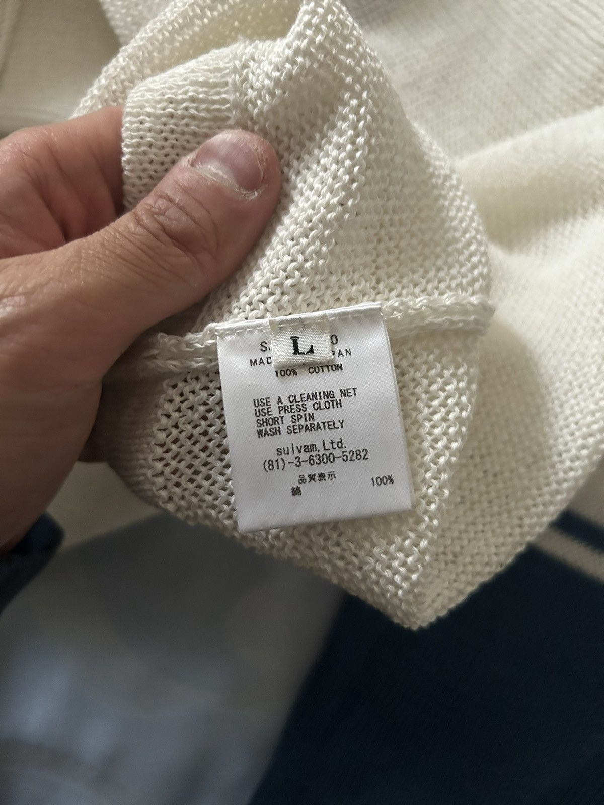 Sulvam Sulvam V-neck mesh knitwear Size US L / EU 52-54 / 3 - 6 Thumbnail