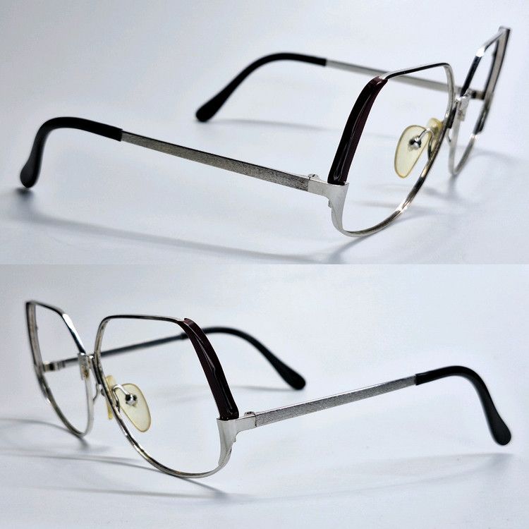 Other 80s Japan Vintage VISTA 6032 Split Browline Glasses Frame Size ONE SIZE - 2 Thumbnail