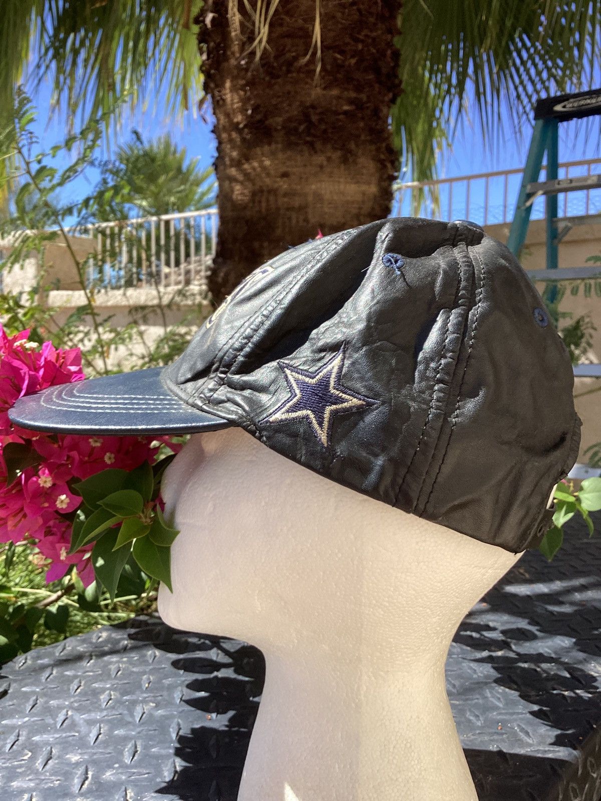 NFL Vintage 90s NFL Dallas Cowboys leather USA made snapback hat Size ONE SIZE - 4 Thumbnail