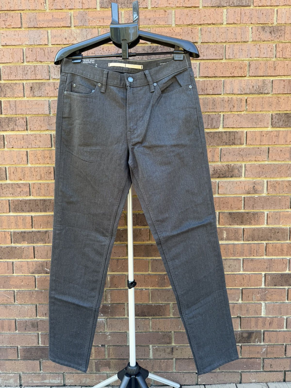Banana Republic Banana Republic Travel Jean Pants Grey Athletic Fit Stretch Size US 31 - 1 Thumbnail