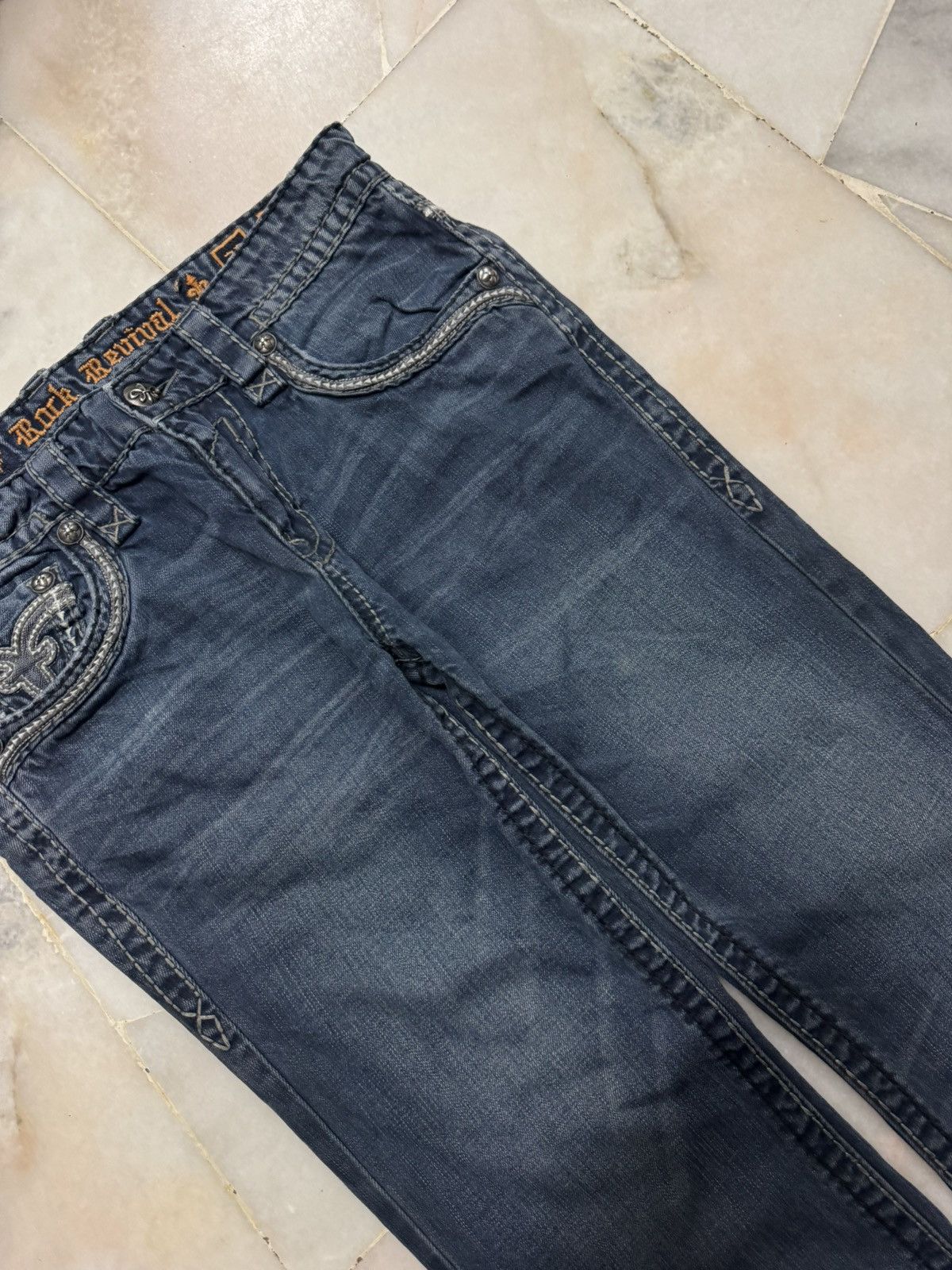 Vintage 💥BOOTCUT💥ROCK REVIVAL REMY SLIM BOOT STONED WASHED Size US 31 - 5 Thumbnail