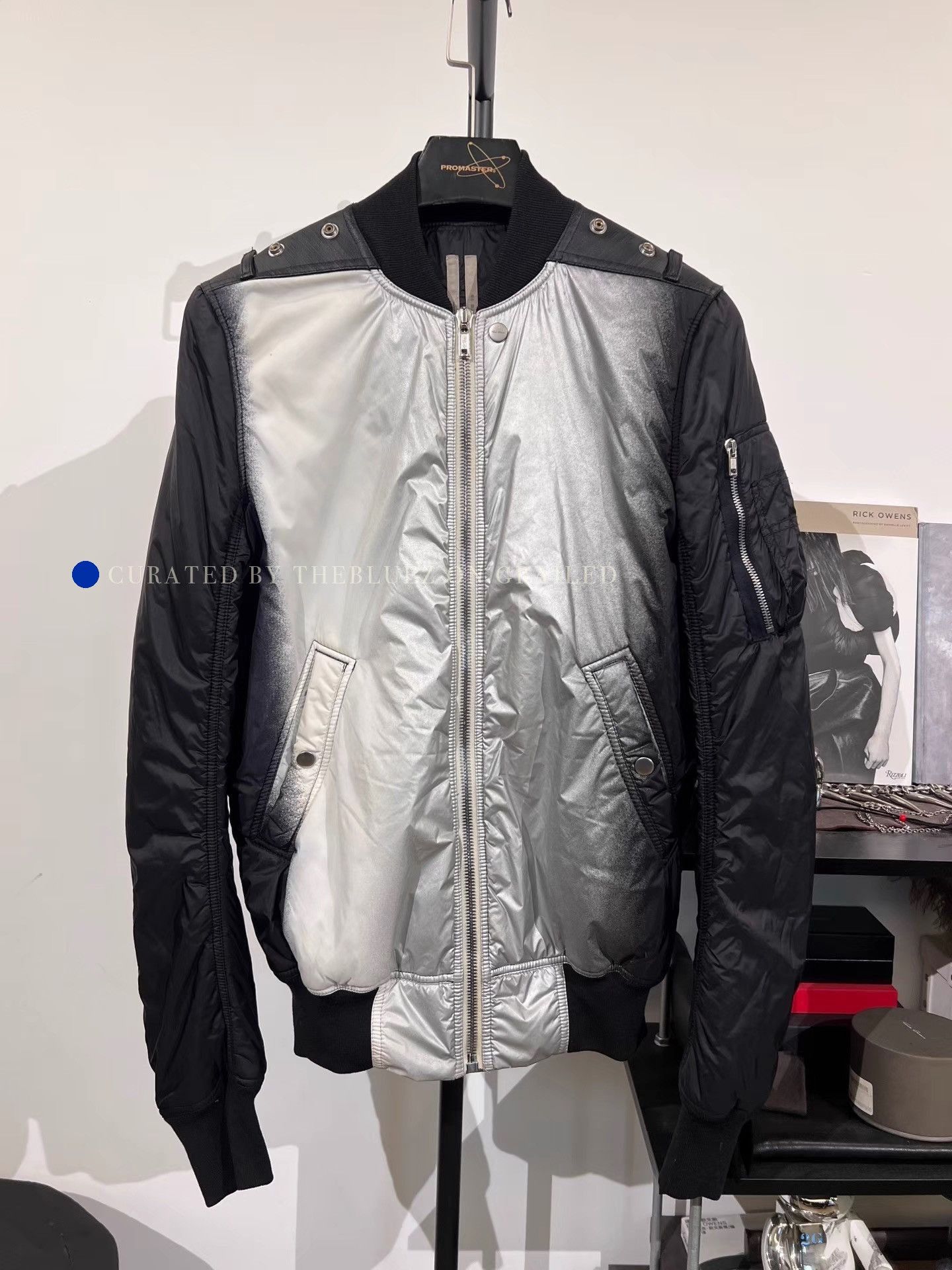 Rick Owens Gradient Coated Bomber Jacket in Silver Size US M / EU 48-50 / 2 - 1 Thumbnail