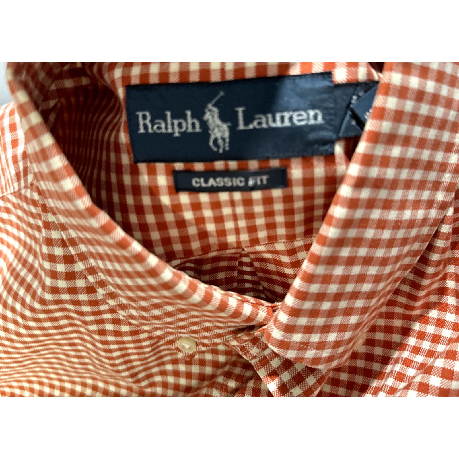 Polo Ralph Lauren Polo Button Up Ralph Lauren Mens Orange Checkered Plaid Size US L / EU 52-54 / 3 - 4 Thumbnail