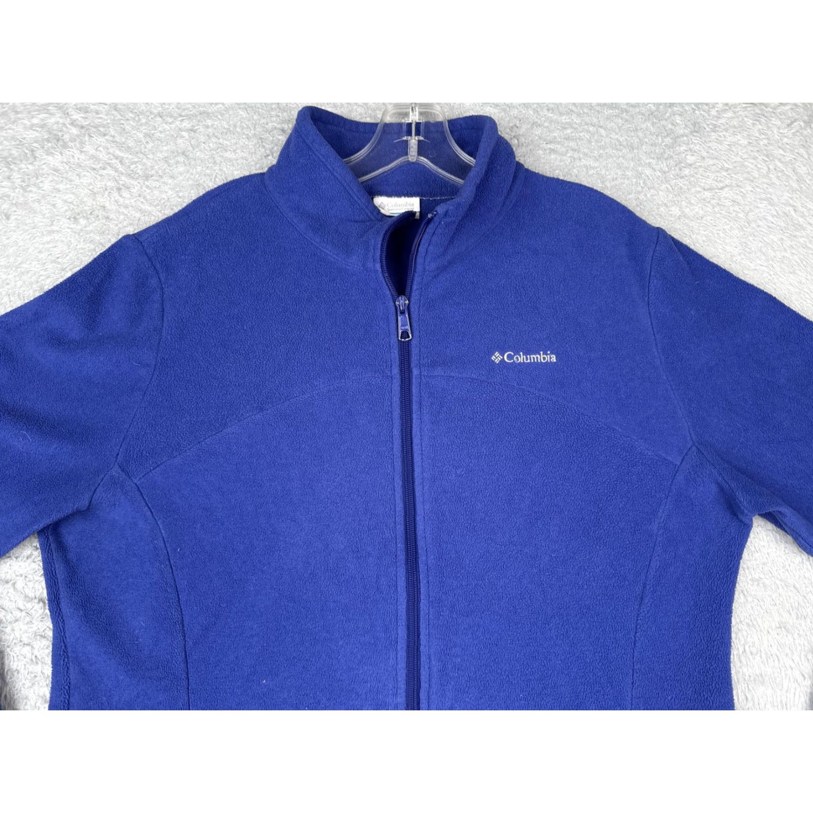 Vintage Columbia Jacket Womens XL Blue Fleece Full Zip Stand Collar Pockets Soft Hiking Size XL / US 12-14 / IT 48-50 - 7 Thumbnail