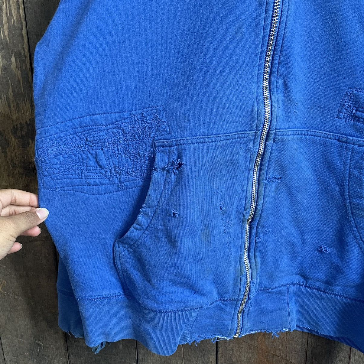 Stussy Vintage Stussy Distressed Borro Hoodie Size US L / EU 52-54 / 3 - 7 Thumbnail