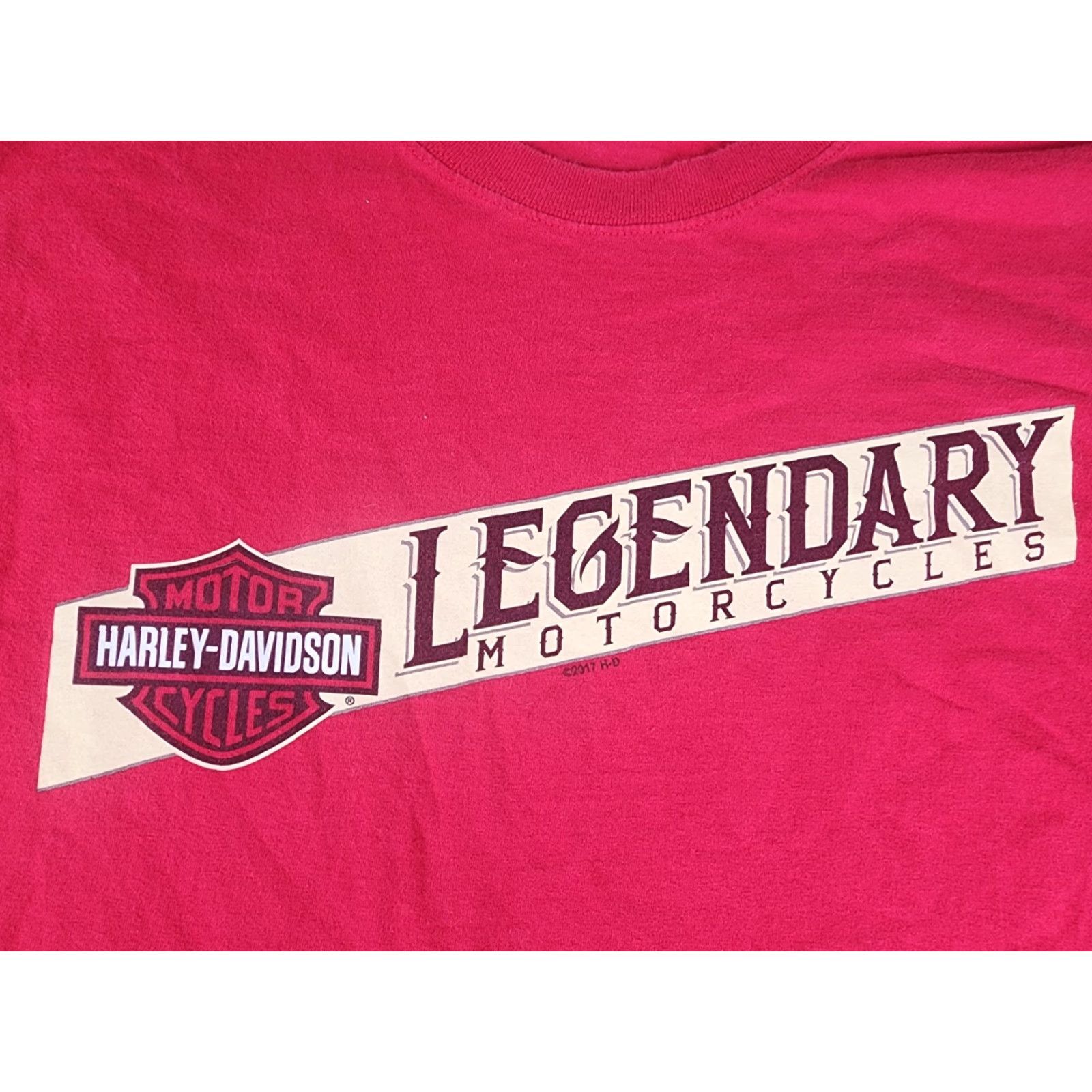 Harley Davidson Harley-Davidson T-Shirt Men XL Red Eagle Graphic Print Short Sleeve Crew Neck Biker Motorcycle USA City Flint Michigan Vintage No Size US XL / EU 56 / 4 - 3 Thumbnail
