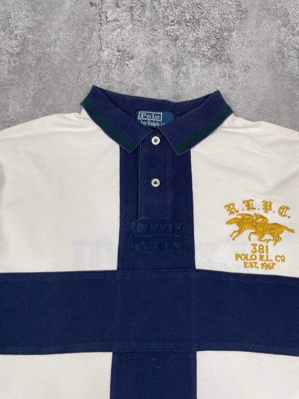 Polo Ralph Lauren Polo Ralph Lauren Men’s Long Sleeve Polo T-Shirt White Navy Size US L / EU 52-54 / 3 - 2 Thumbnail