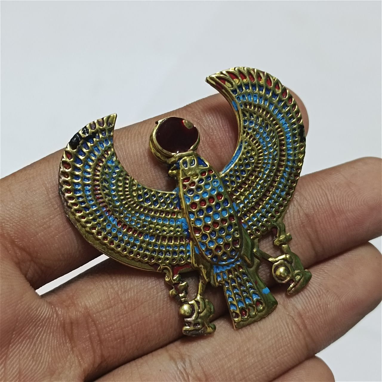 Handmade Pharaonic Falcon Ring – Egyptian Horus Symbol Jewelry Size ONE SIZE - 9 Thumbnail