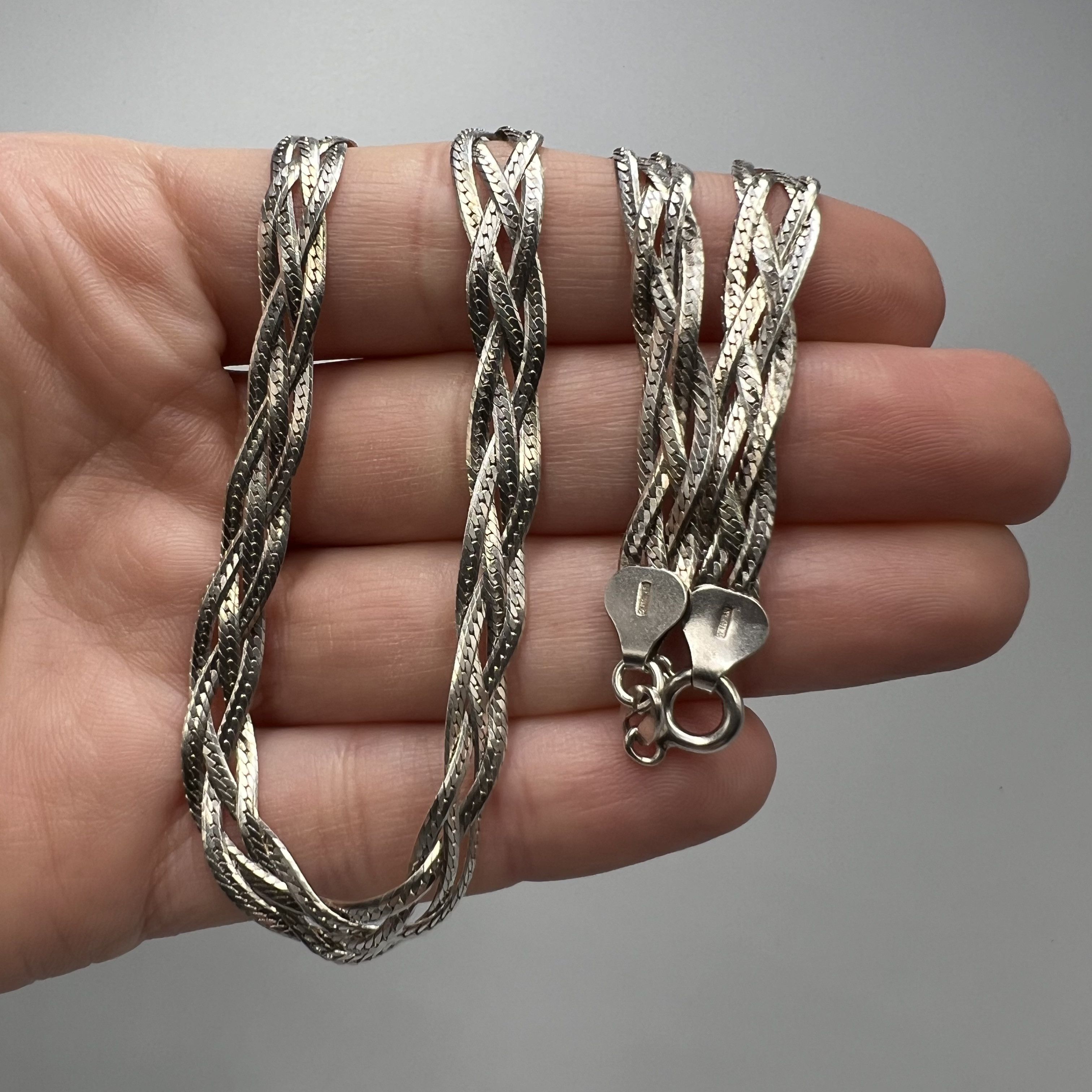 Sterling Silver Vintage USSR Necklace Chain Sterling Silver 925 Jewelry Size ONE SIZE - 6 Thumbnail