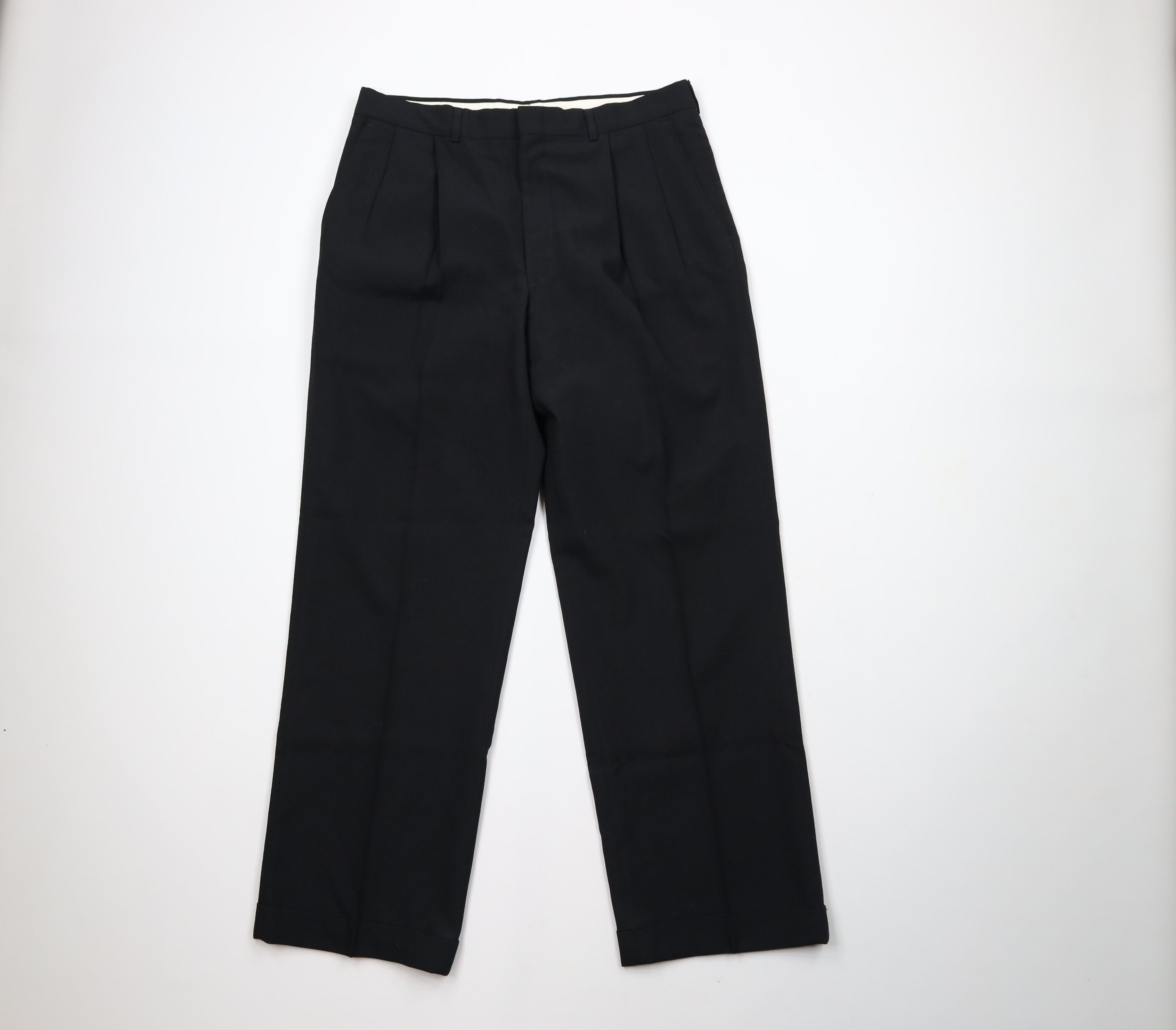 Vintage Vintage 90s Streetwear Wide Leg Chino Pants Black USA Size US 32 / EU 48 - 1 Thumbnail