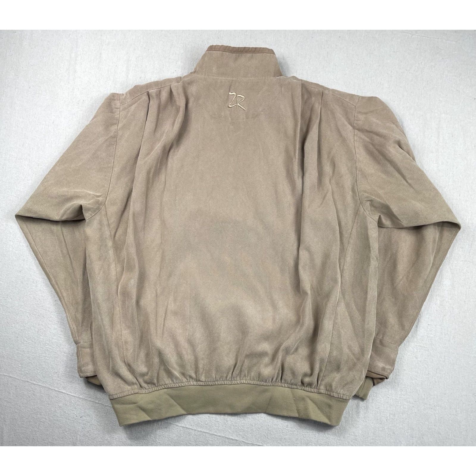 Vintage Zero Restriction Sz Large Golf Jacket Windbreaker Pullover Mens Herringbone Tan Size US L / EU 52-54 / 3 - 4 Thumbnail