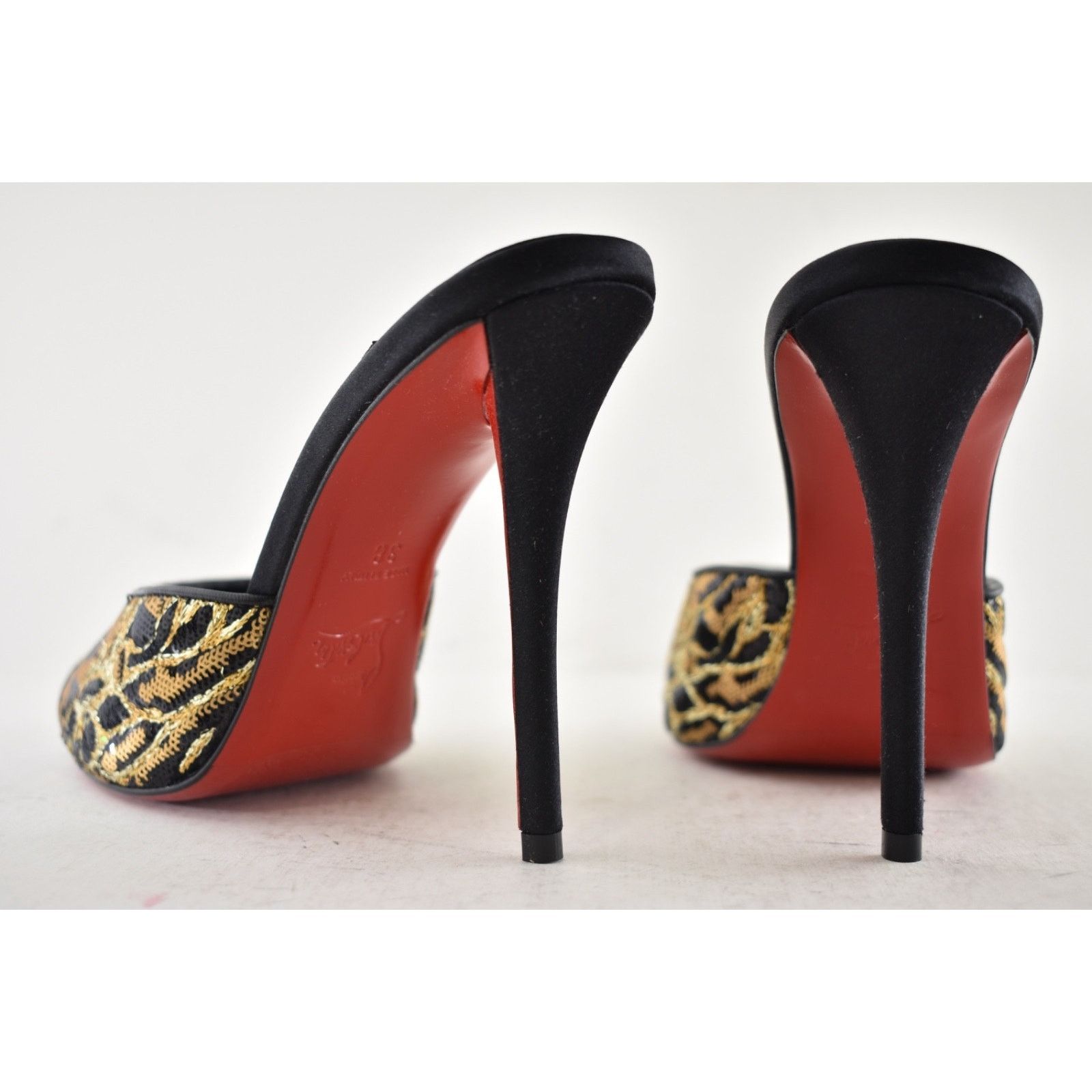 Christian Louboutin Christian Louboutin Miss Z Mule Ocelot Black Heel Pump 36.5 Size US 5.5 / IT 35.5 - 18 Thumbnail