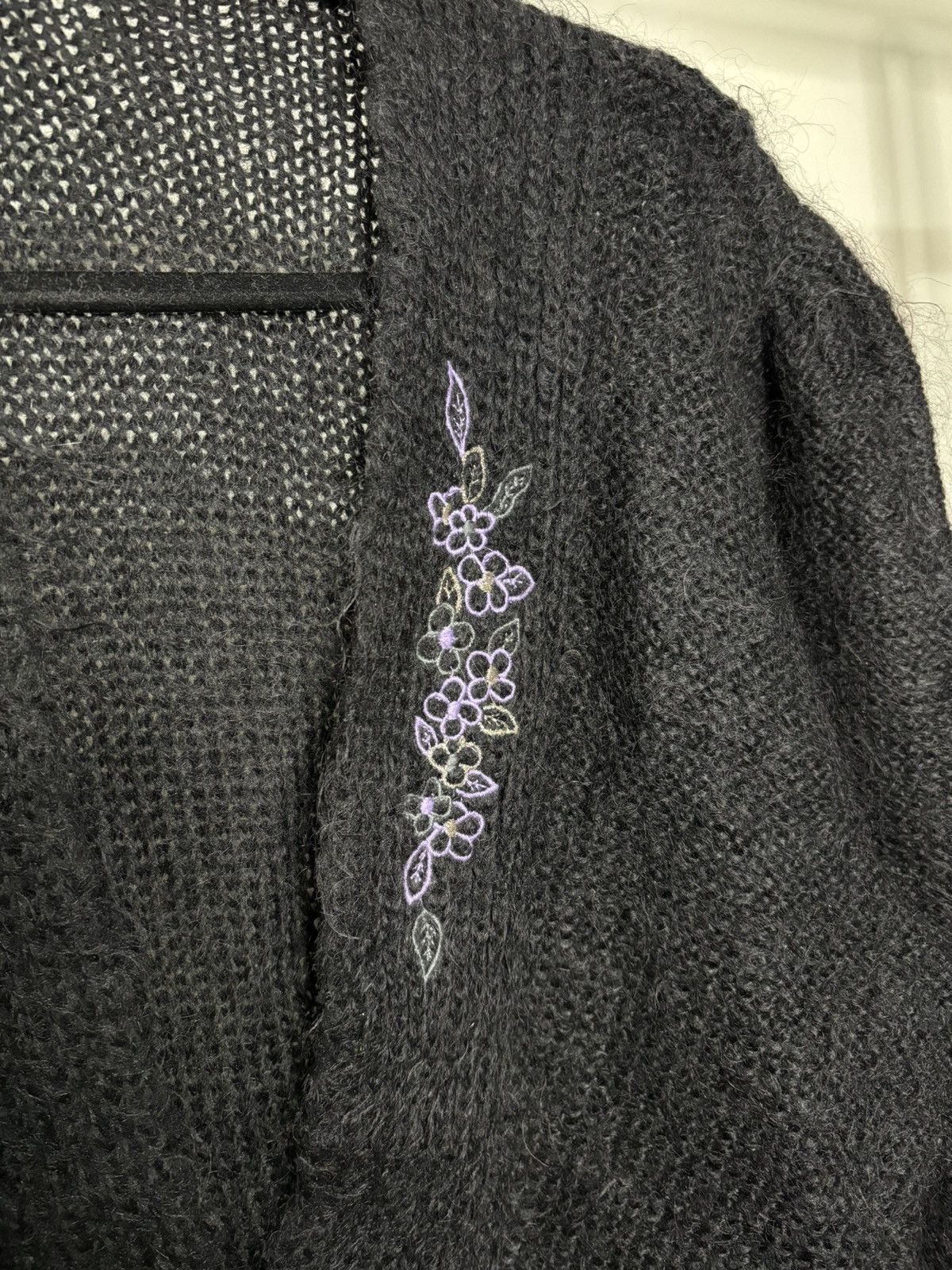 Vintage Vintage 1990s Black Mohair Cardigan Sweater Size M / US 6-8 / IT 42-44 - 2 Thumbnail