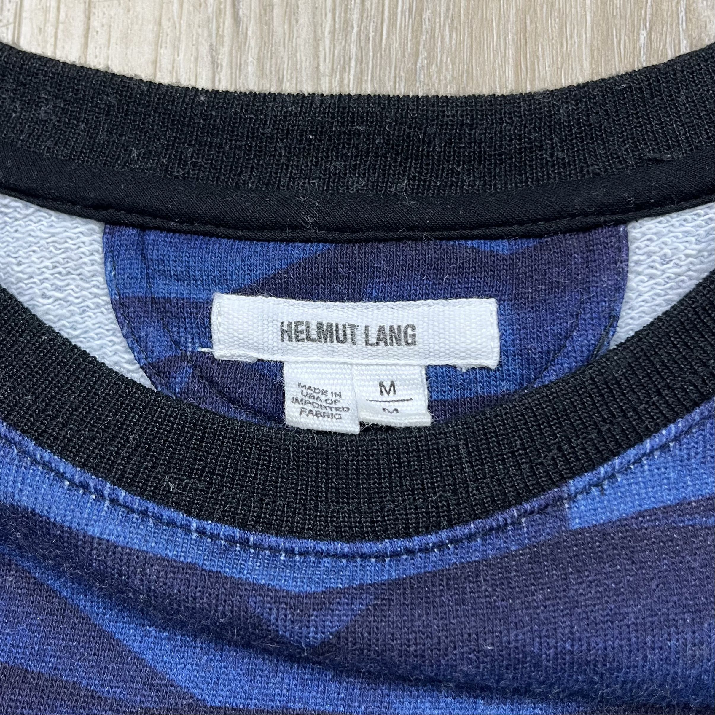 Helmut Lang Helmut Lang Wave Graphic Knit Crewneck Sweatshirt Navy Blue Size US M / EU 48-50 / 2 - 5 Thumbnail
