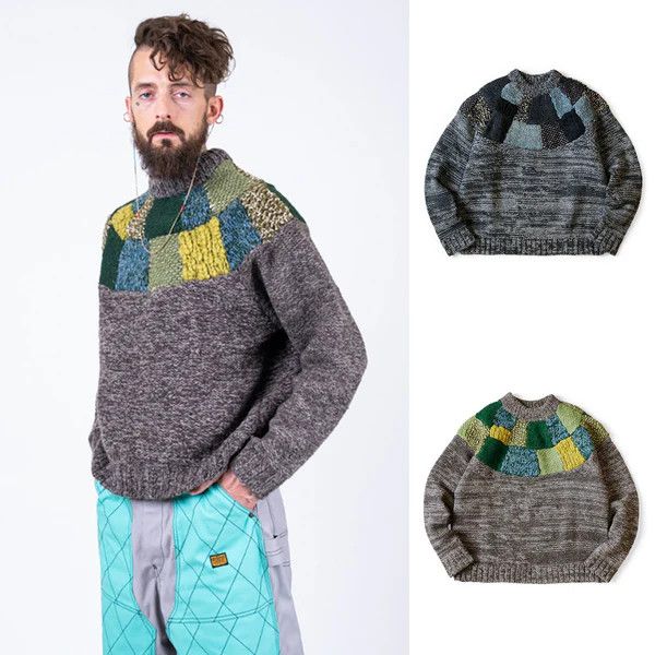 Kapital o1tko10426 3G Wool Hand Knit Crew Sweater in Multicolor Size US S / EU 44-46 / 1 - 3 Thumbnail
