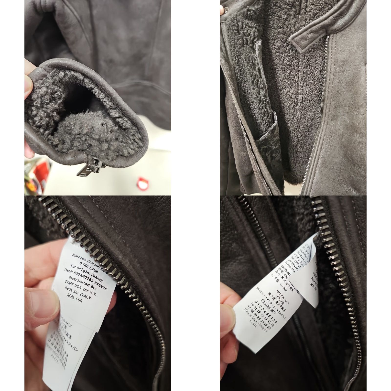 Maison Margiela Maison Margiela Jacket Coat Men L Brown Lambskin Leather 5 Zip Moto Shearling Leather Zip Size US L / EU 52-54 / 3 - 8 Thumbnail