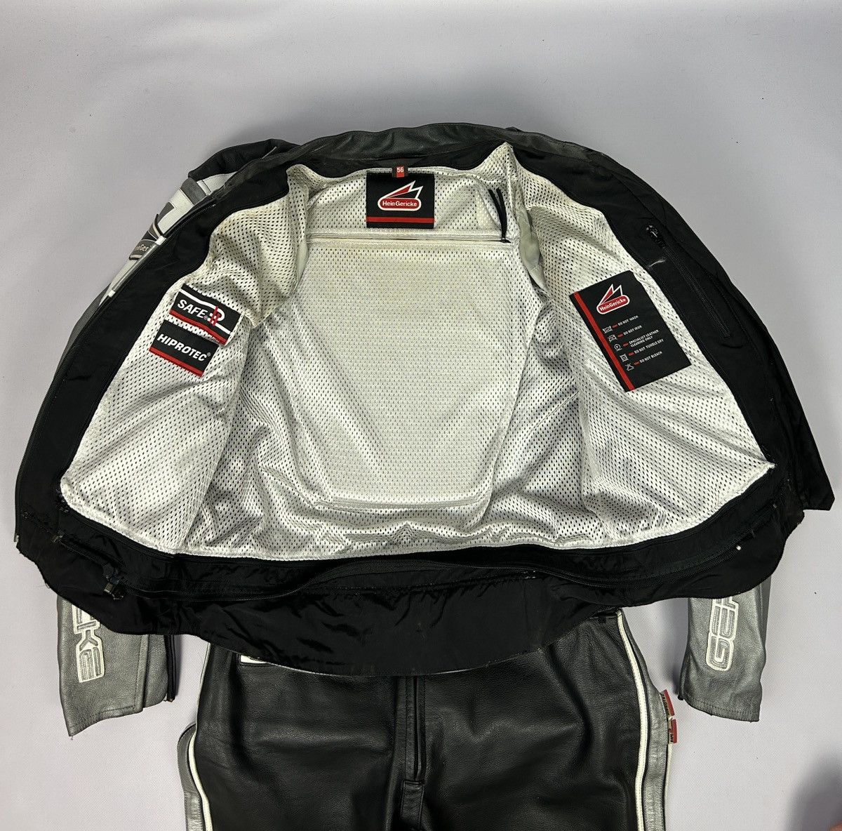 Vintage Hein Gericke 2 Piece Set Leather Motorcycle Jacket Trousers Size US M / EU 48-50 / 2 - 12 Thumbnail