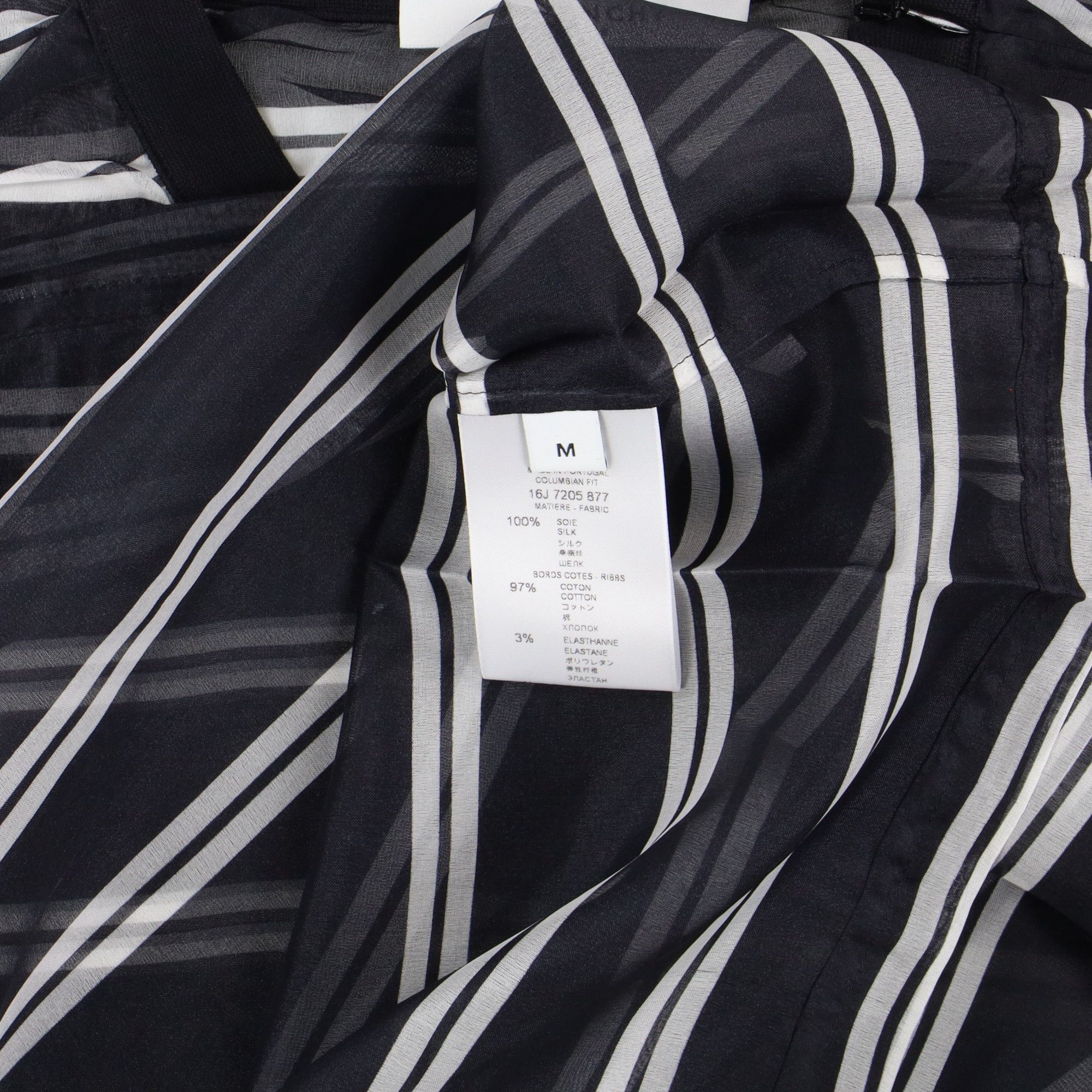 Givenchy Black and White Striped Organza Silk Oversized T-Shirt Size US M / EU 48-50 / 2 - 6 Thumbnail