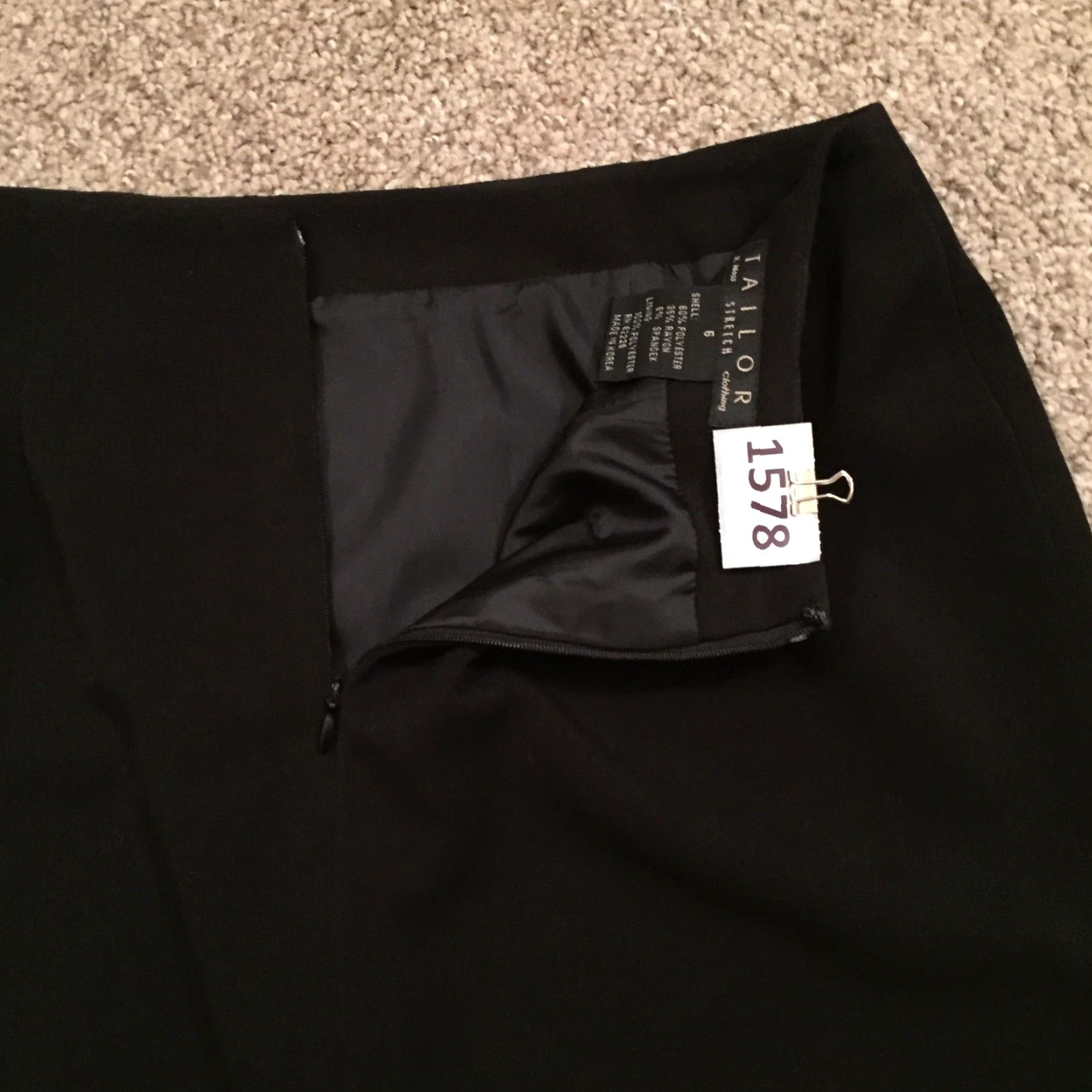 Vintage B. Moss Skirt Knee Length Black Size 6 Stretch Lined Pencil Women's Business Size 28" / US 6 / IT 42 - 7 Thumbnail