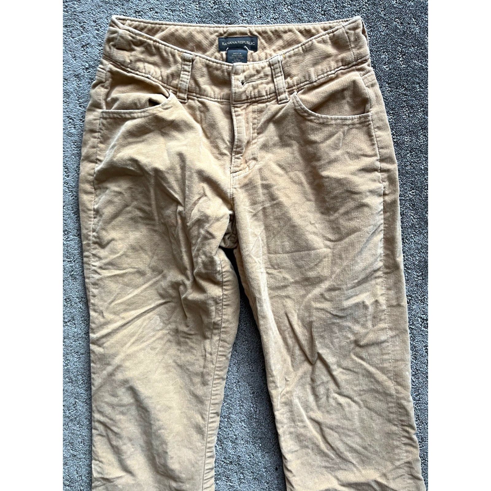 Banana Republic VINTAGE Banana Republic Velvet Velour Pants Women Size 4 Beige Chino Skinny 90s Size 27" / US 4 / IT 40 - 2 Thumbnail